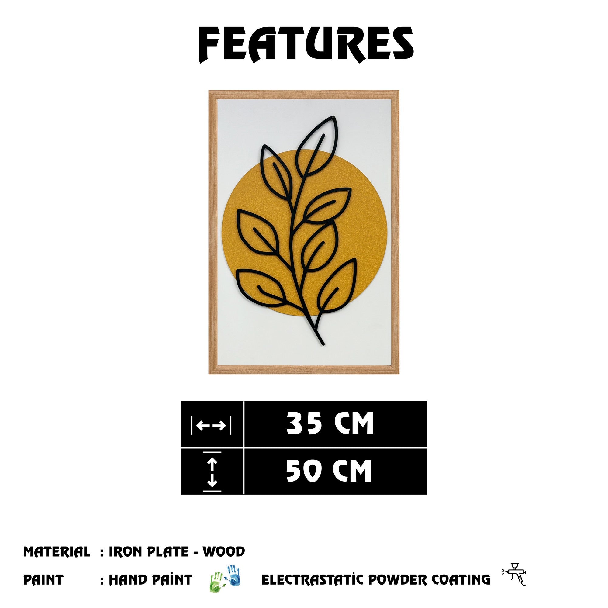 Quadro Decorativo MDF "Sonhos Coloridos" - Arte Multicolor com Moldura em Pinho 50x35cm