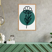 Quadro Decorativo Jardim de Flores Pequeno - Pintura MDF Emoldurada Multicolor 50x35cm