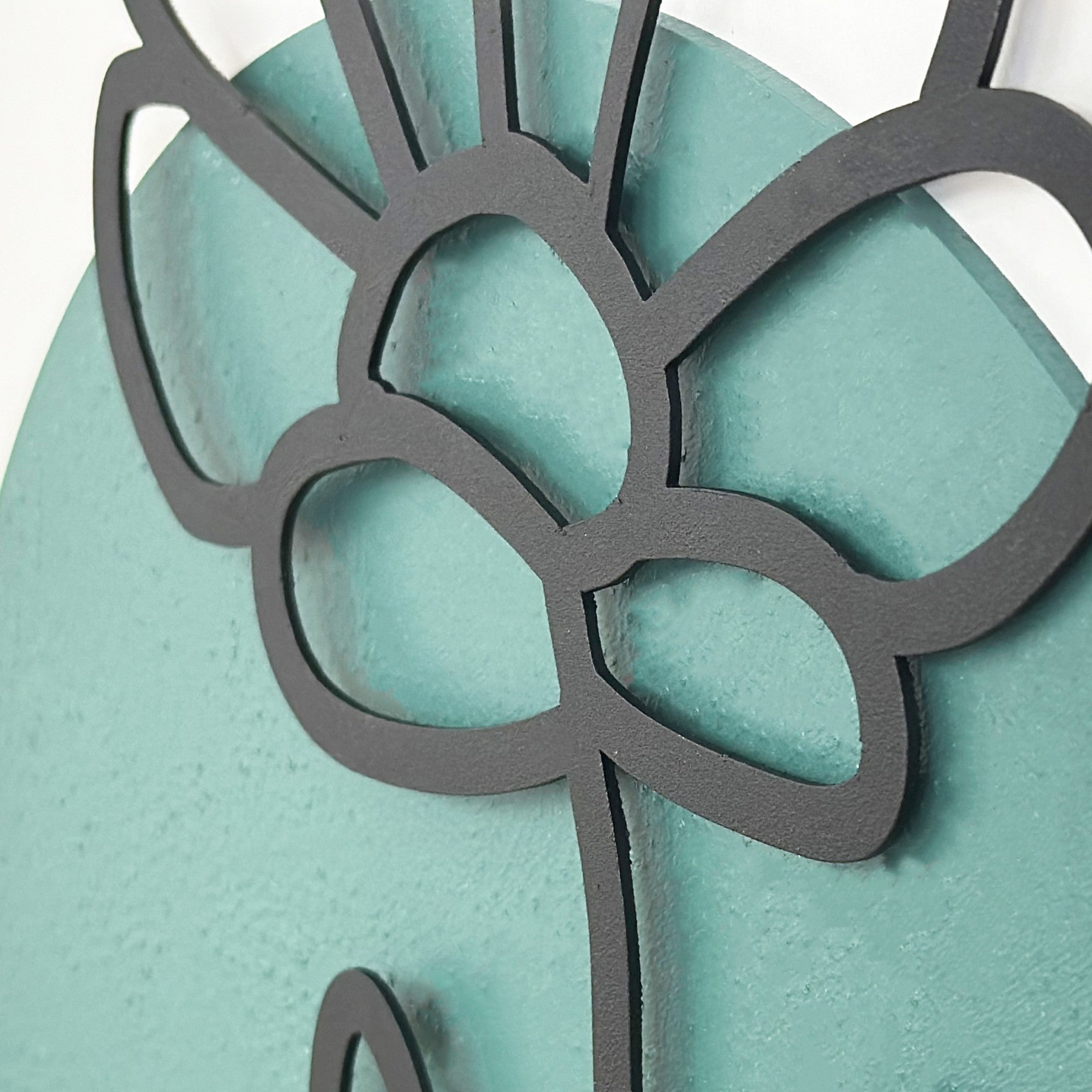 Quadro Decorativo Jardim de Flores Pequeno - Pintura MDF Emoldurada Multicolor 50x35cm