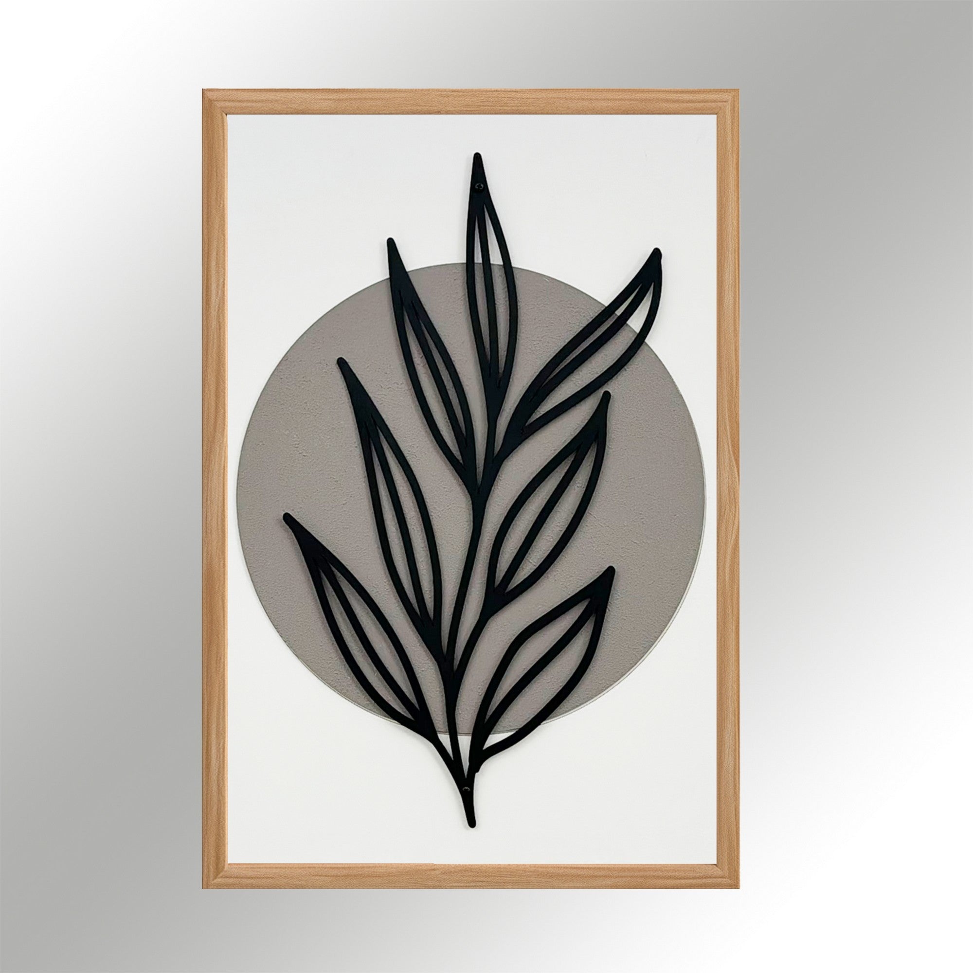 Arte Decorativa "Simplicity Small" - Quadro MDF Emoldurado Multicolor 50x35cm com Detalhes Metálicos