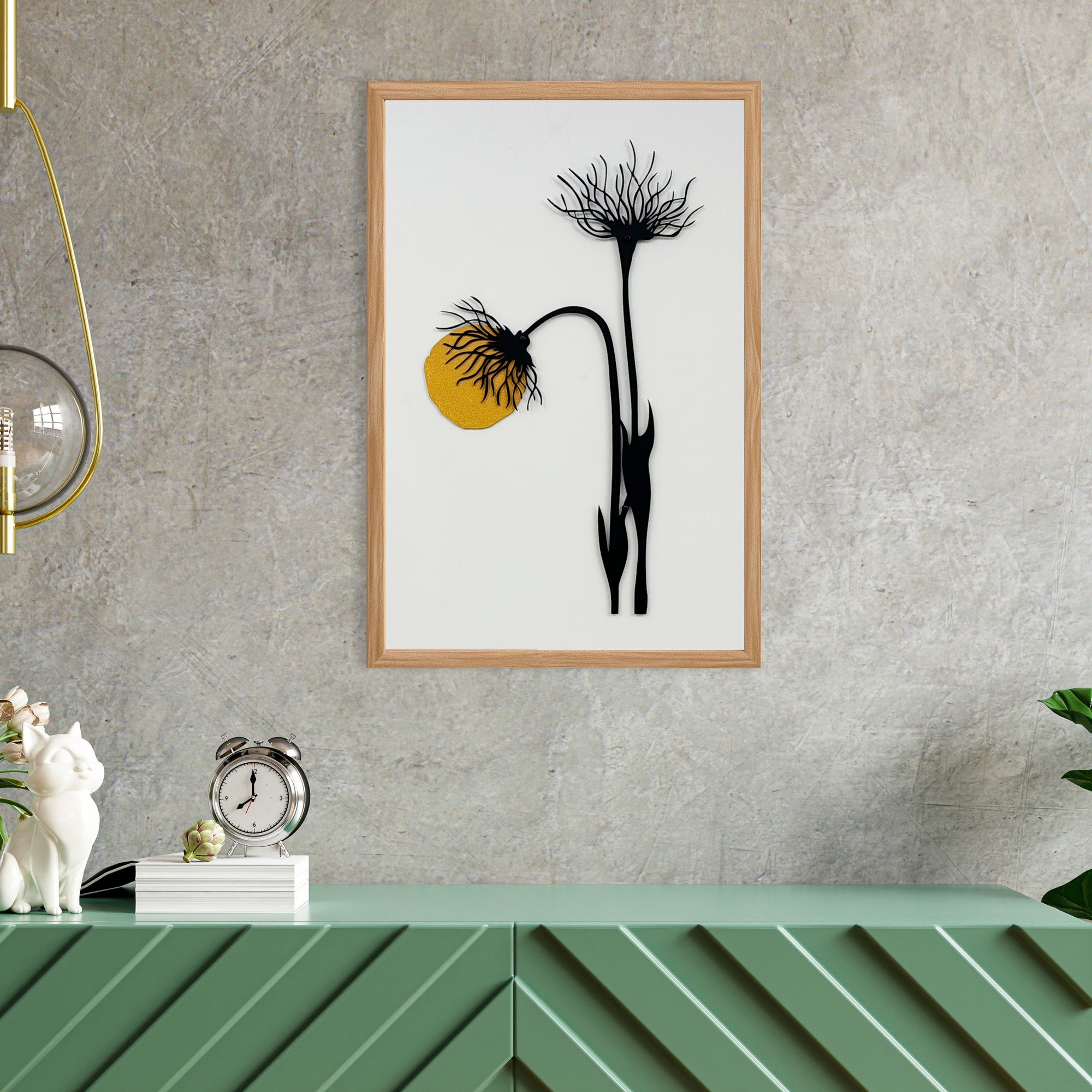 Quadro Decorativo MDF Emoldurado "Boundless Small" Multicolor 50x35cm - Moldura Pinho e Detalhes Metálicos