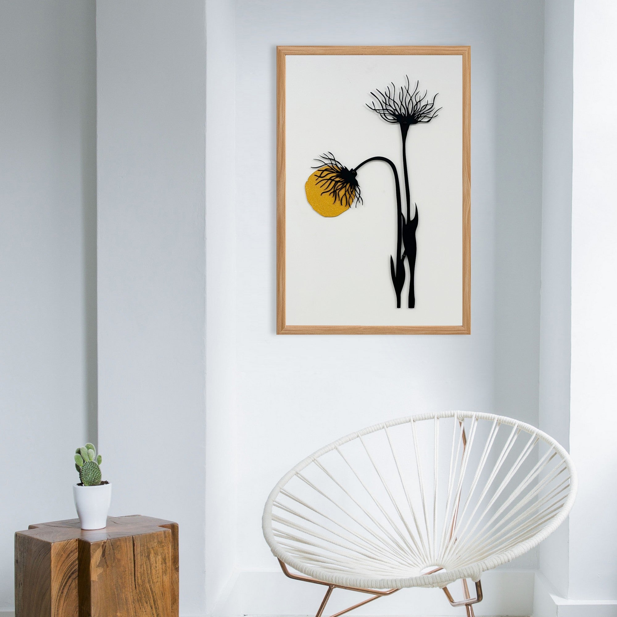 Quadro Decorativo MDF Emoldurado "Boundless Small" Multicolor 50x35cm - Moldura Pinho e Detalhes Metálicos