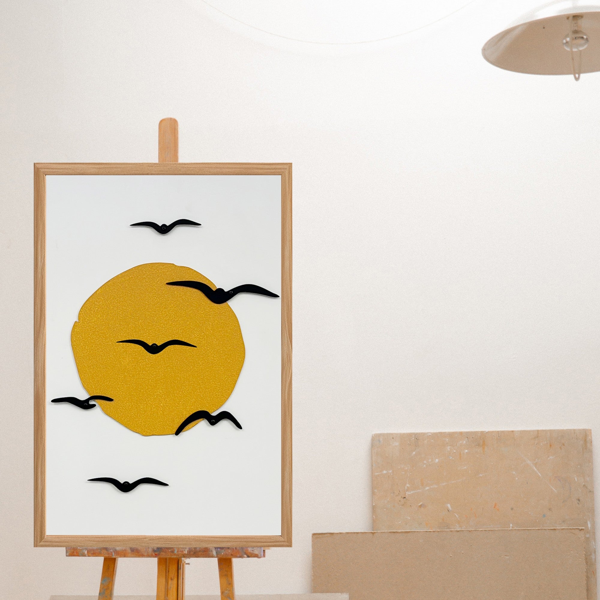 Quadro Decorativo "Freedom of Style Small" - Arte em MDF com Moldura de Pinho e Detalhes Metálicos Multicolor 50x35cm