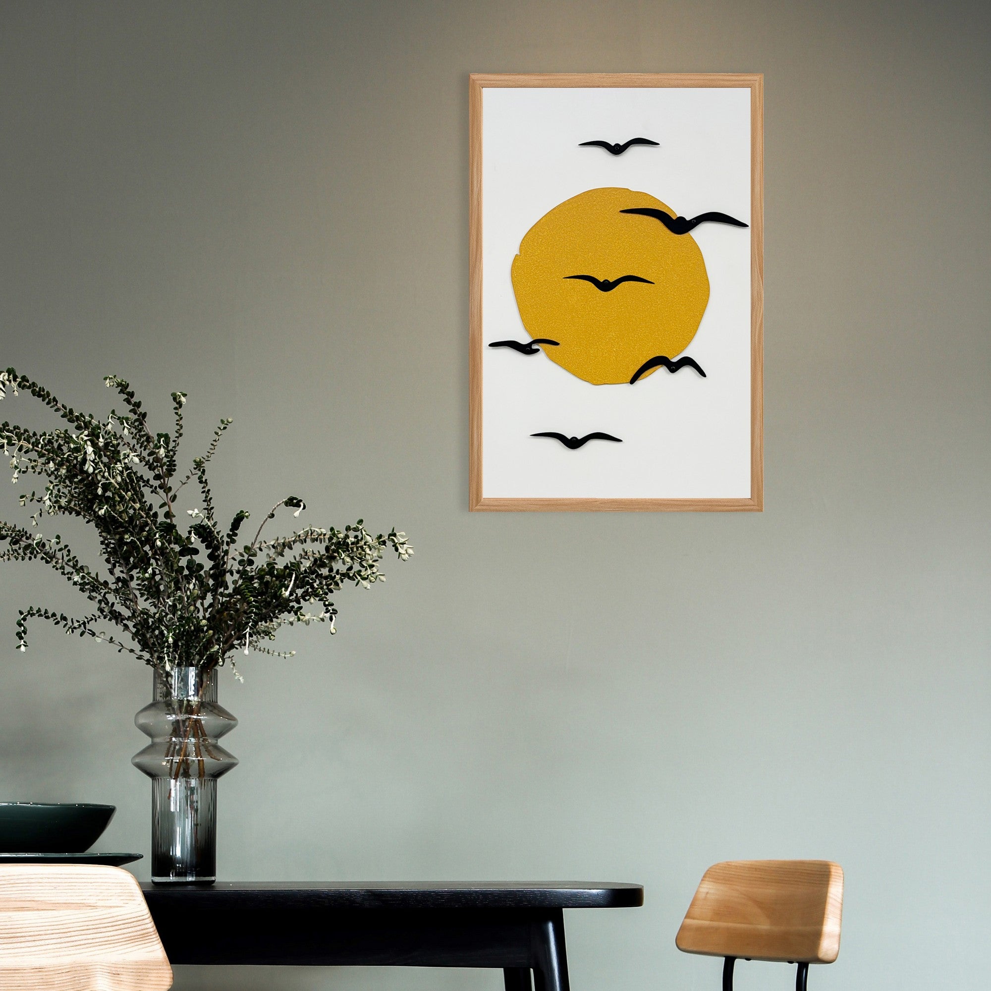 Quadro Decorativo "Freedom of Style Small" - Arte em MDF com Moldura de Pinho e Detalhes Metálicos Multicolor 50x35cm