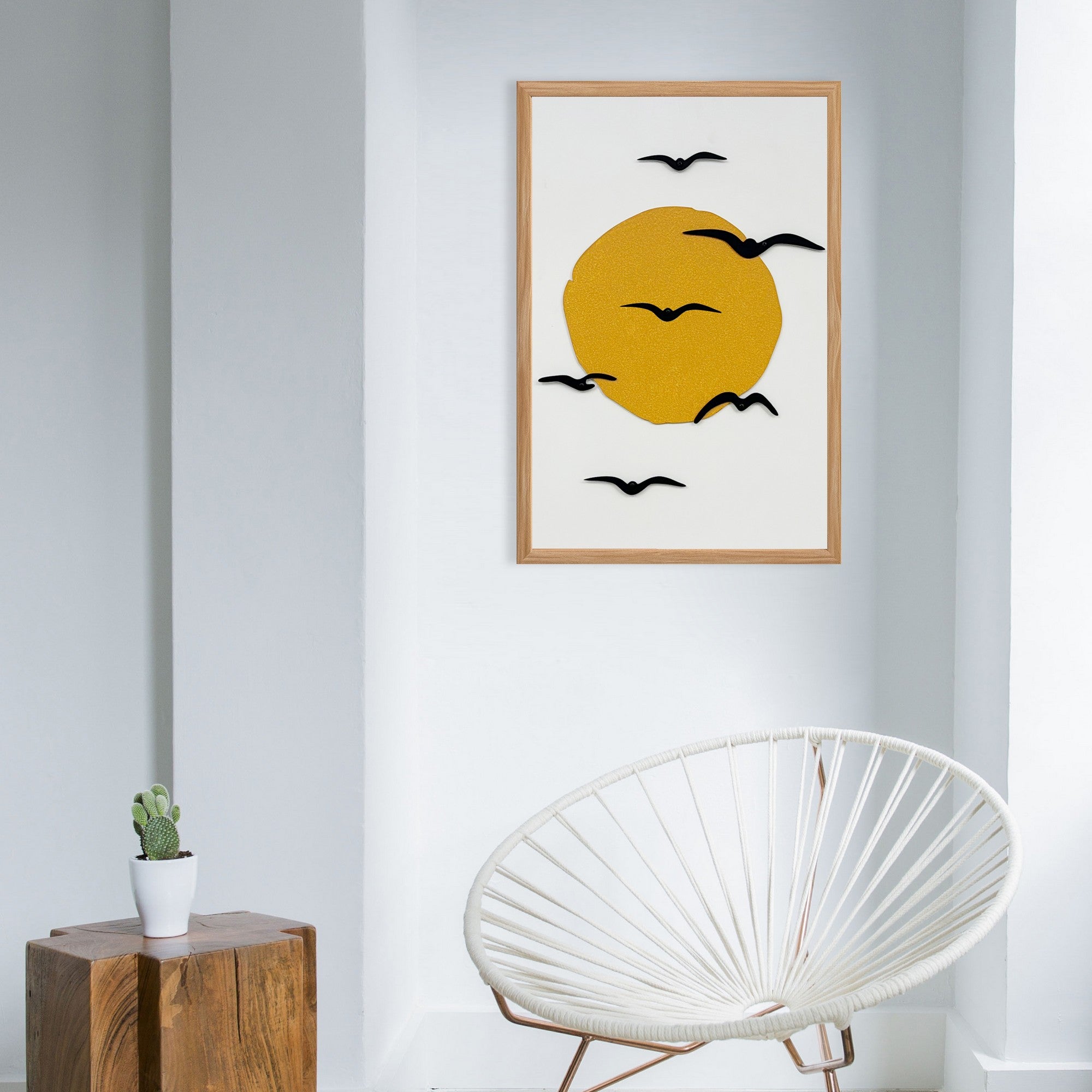 Quadro Decorativo "Freedom of Style Small" - Arte em MDF com Moldura de Pinho e Detalhes Metálicos Multicolor 50x35cm