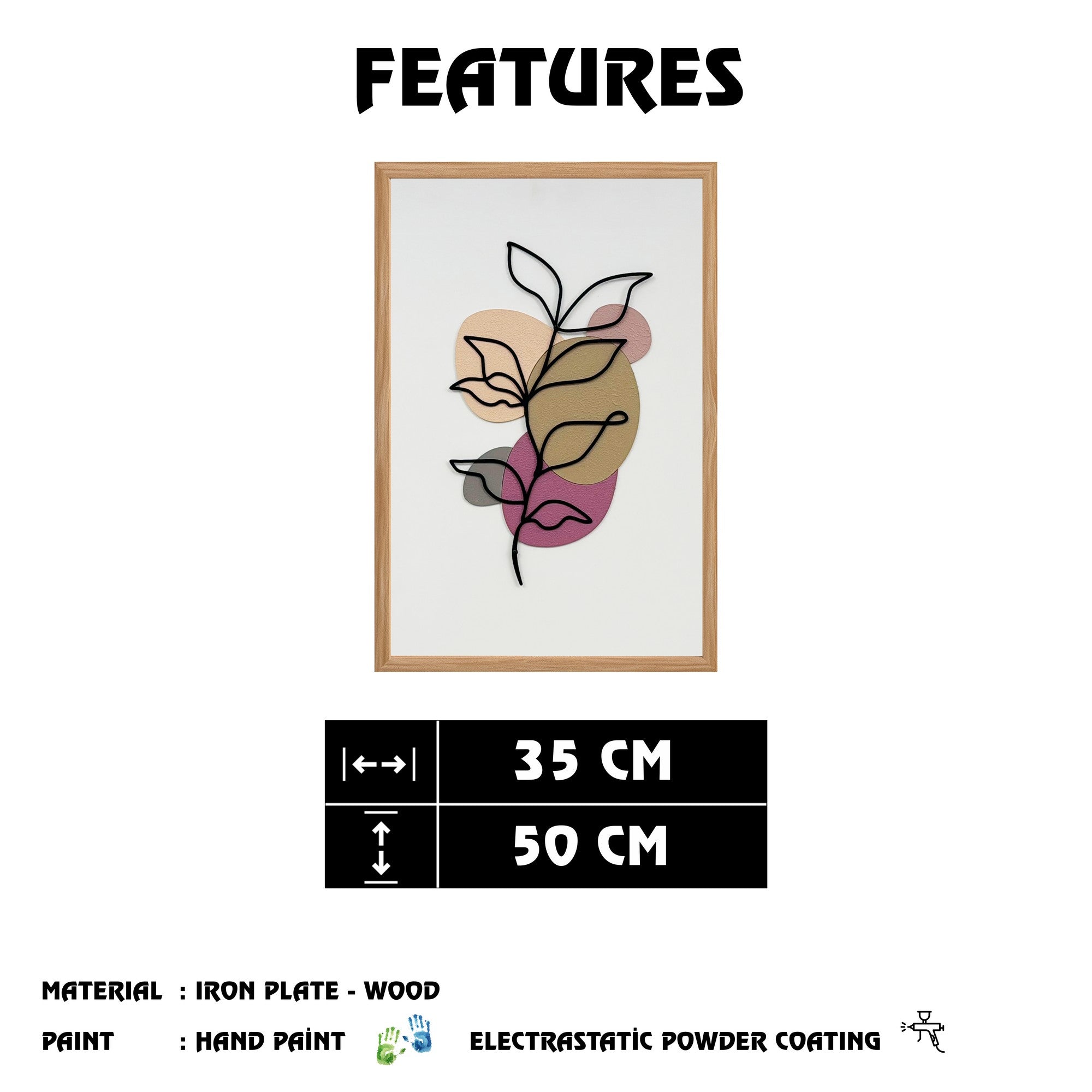 Quadro Decorativo MDF 'In Pursuit of Dreams' - Arte Multicolor com Moldura em Pinho 50x35cm