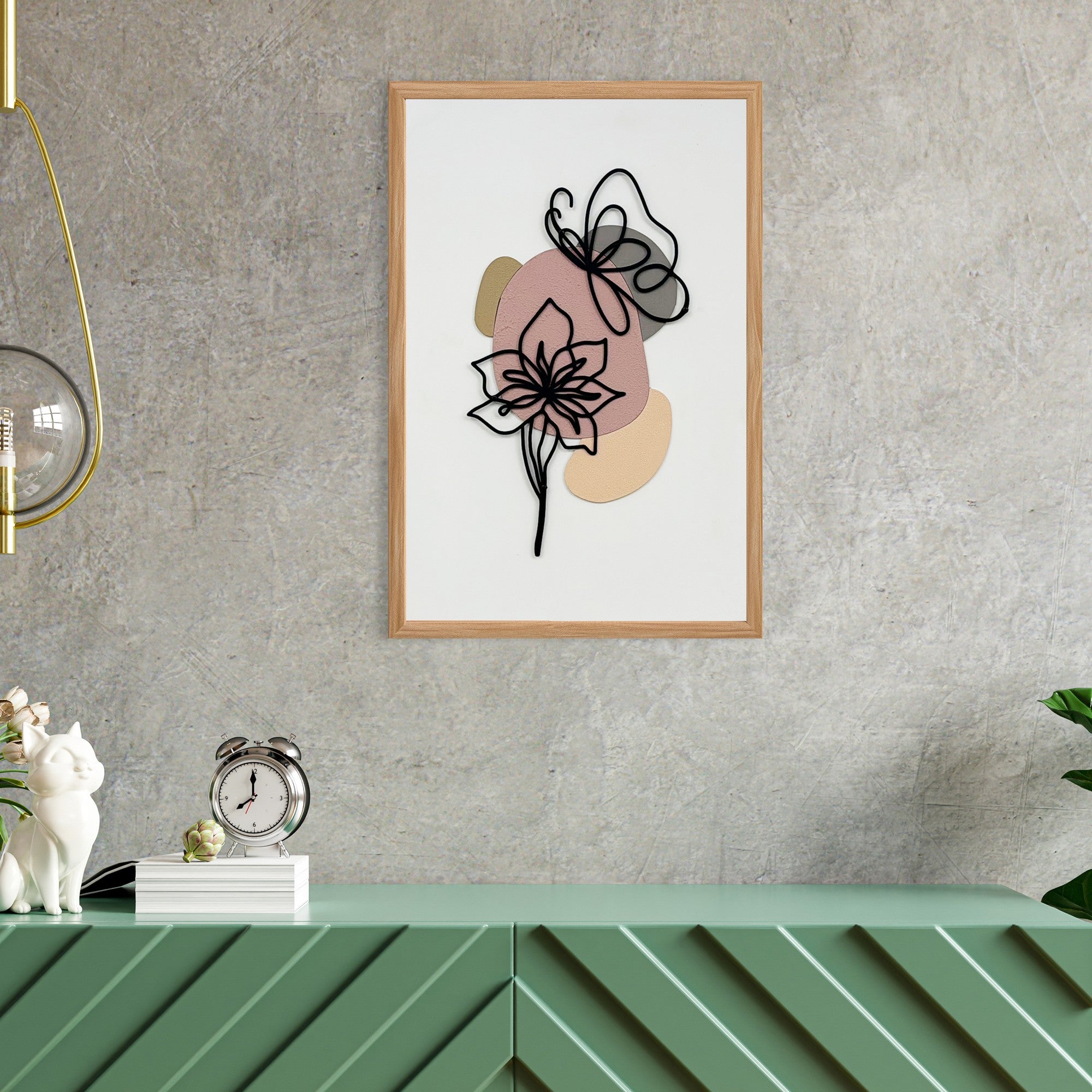 Quadro Decorativo "Explosão de Cores" - Arte Multicolor em MDF com Moldura de Pinho 50x35cm