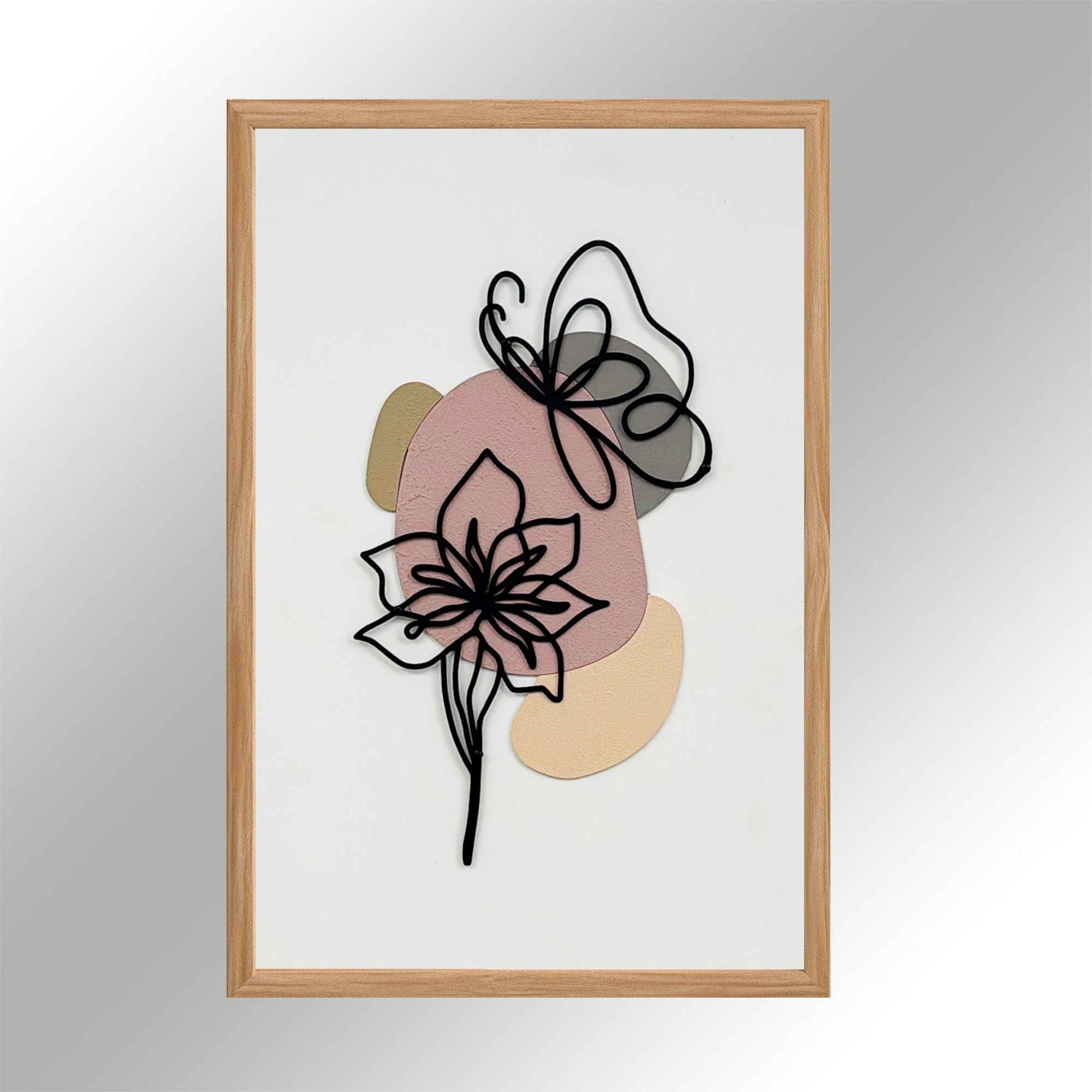 Quadro Decorativo "Explosão de Cores" - Arte Multicolor em MDF com Moldura de Pinho 50x35cm