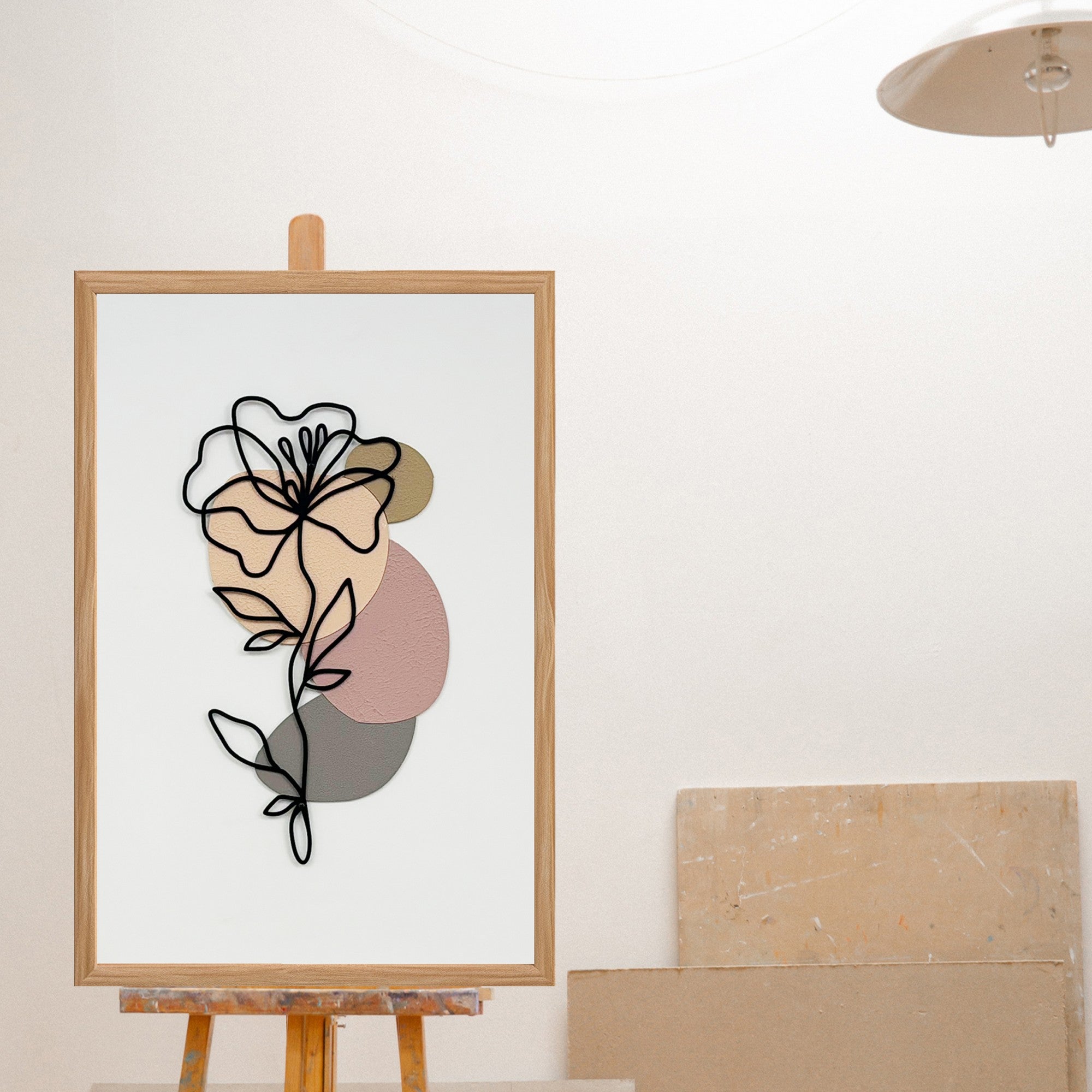 Quadro Decorativo MDF "Dreamer Small" Multicolor com Moldura em Pinho - 50x35cm