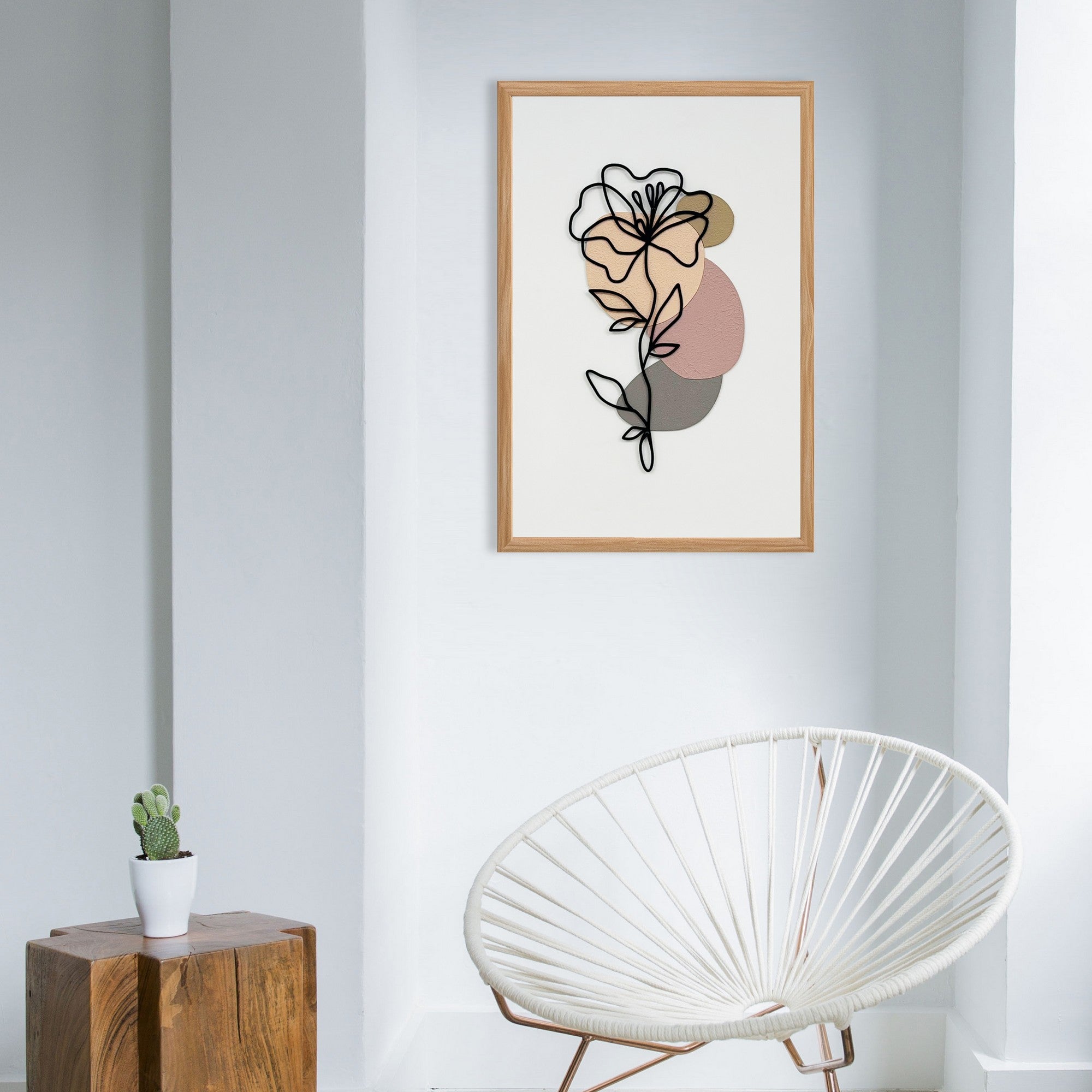 Quadro Decorativo MDF "Dreamer Small" Multicolor com Moldura em Pinho - 50x35cm