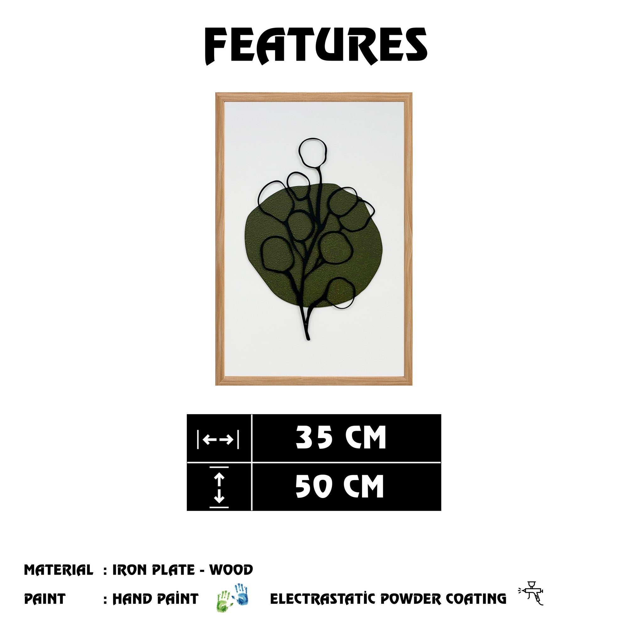 Quadro Decorativo MDF "Lost Time Small" Multicolor com Moldura em Pinho - 50x35cm