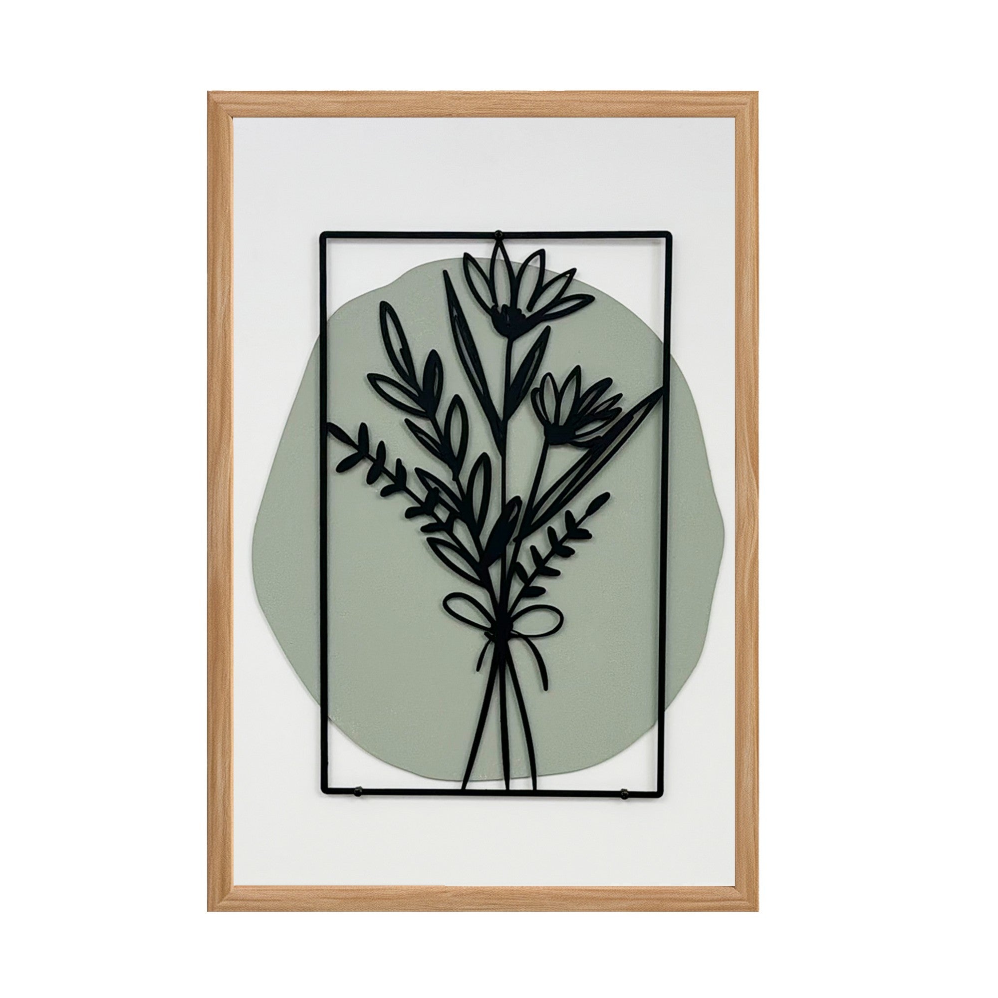 Quadro Decorativo "Song of the Wind Small" - Arte em MDF com Moldura de Pinheiro e Detalhes Metálicos Multicolor 50x35cm