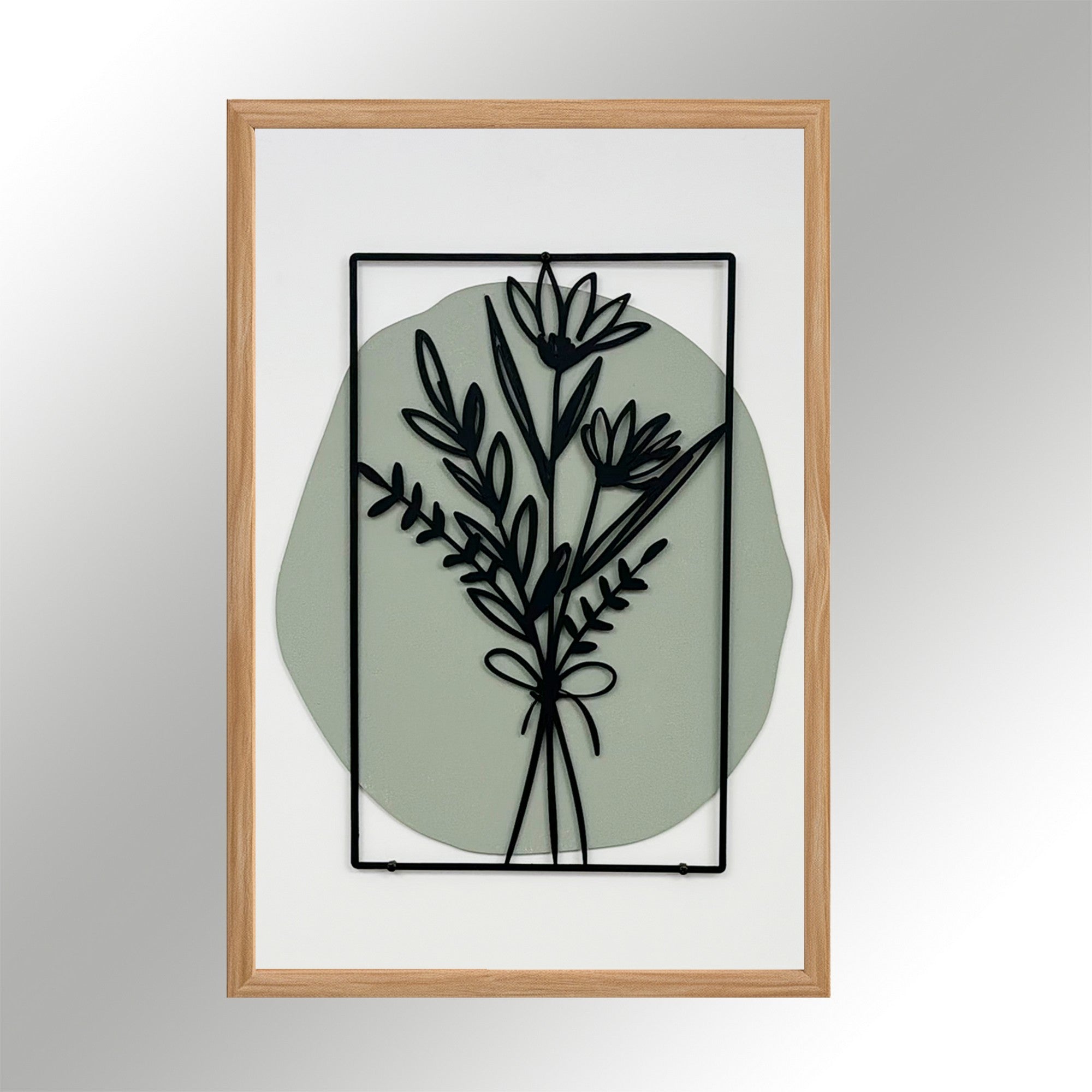 Quadro Decorativo "Song of the Wind Small" - Arte em MDF com Moldura de Pinheiro e Detalhes Metálicos Multicolor 50x35cm