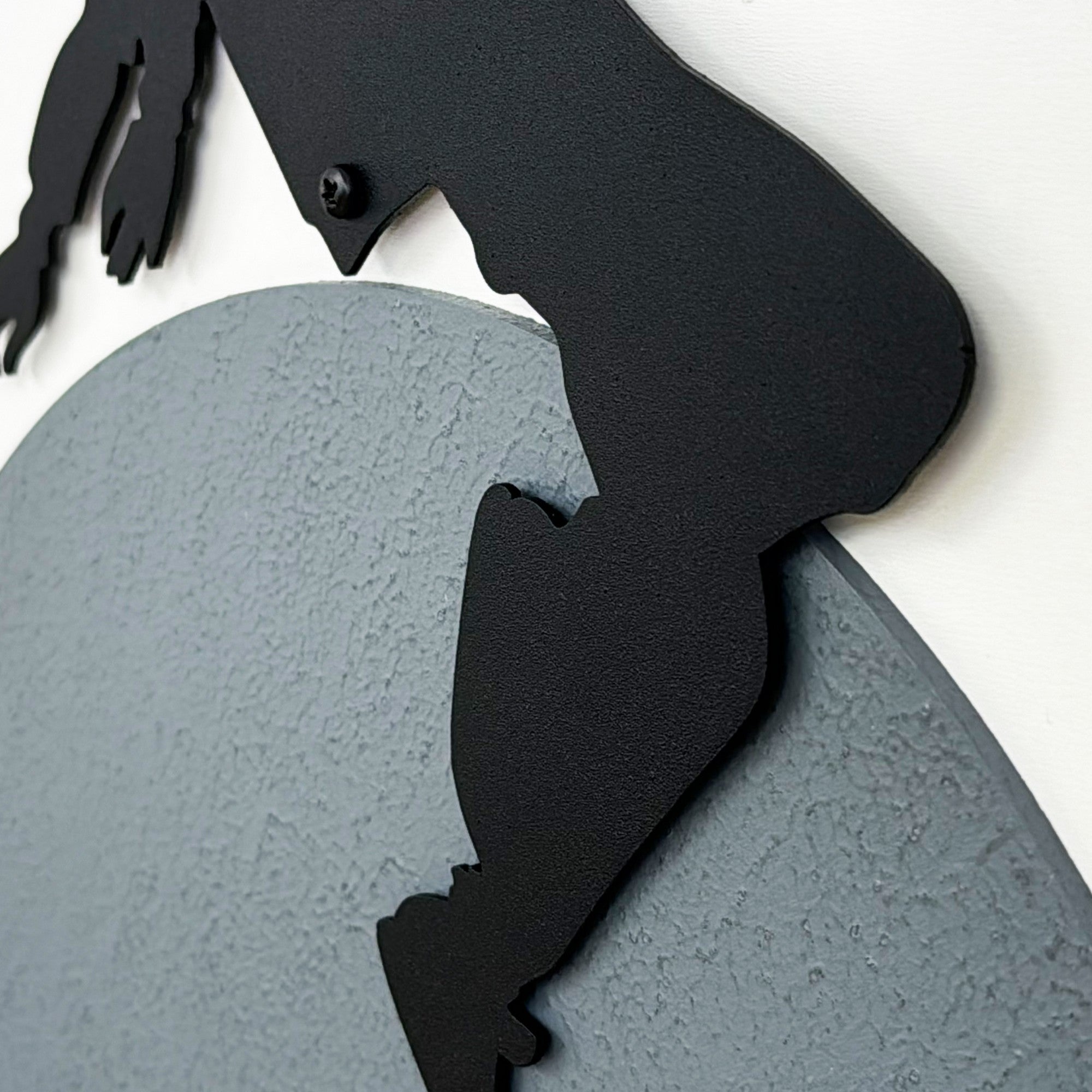 Quadro Decorativo "Free Spirit Small" - Pintura em MDF com Moldura de Pinho e Detalhes Metálicos Multicolor 50x35cm