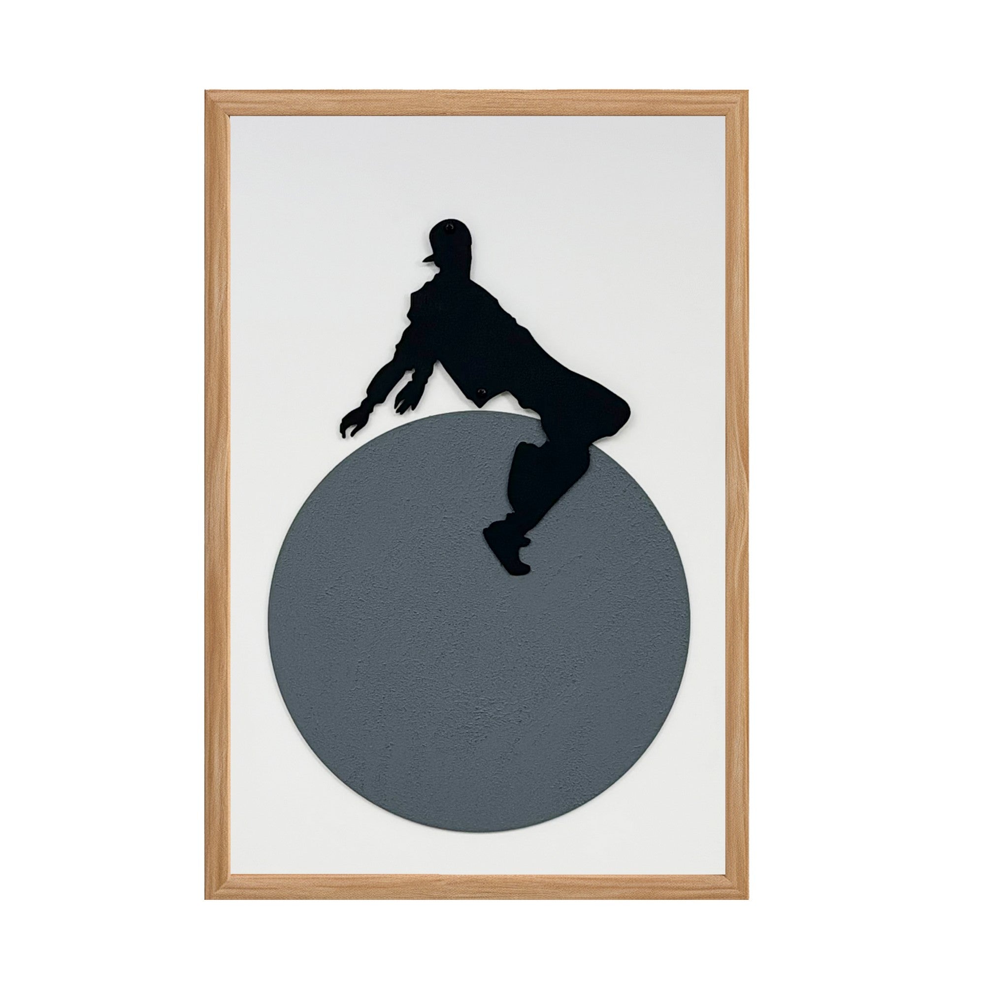 Quadro Decorativo "Free Spirit Small" - Pintura em MDF com Moldura de Pinho e Detalhes Metálicos Multicolor 50x35cm