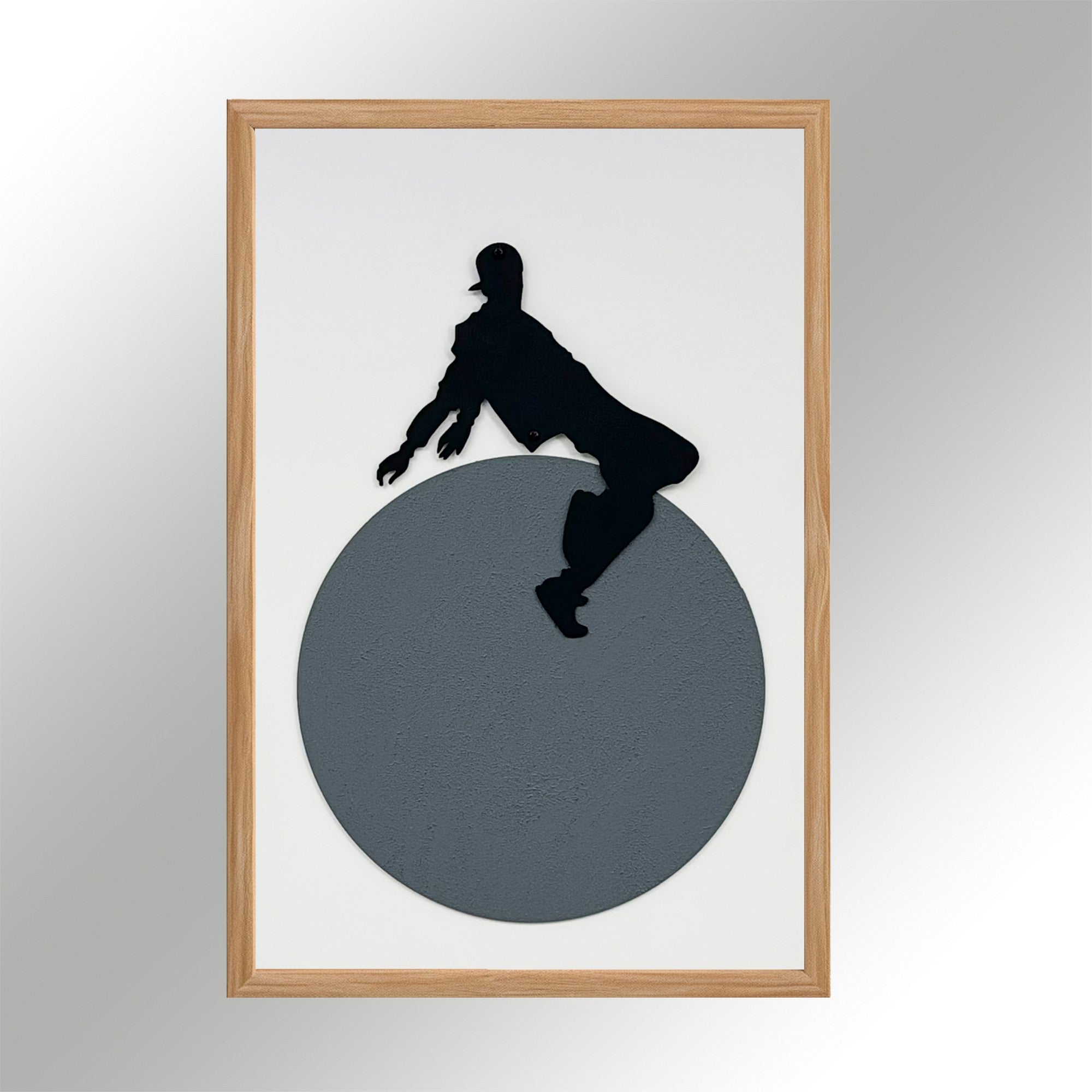 Quadro Decorativo "Free Spirit Small" - Pintura em MDF com Moldura de Pinho e Detalhes Metálicos Multicolor 50x35cm