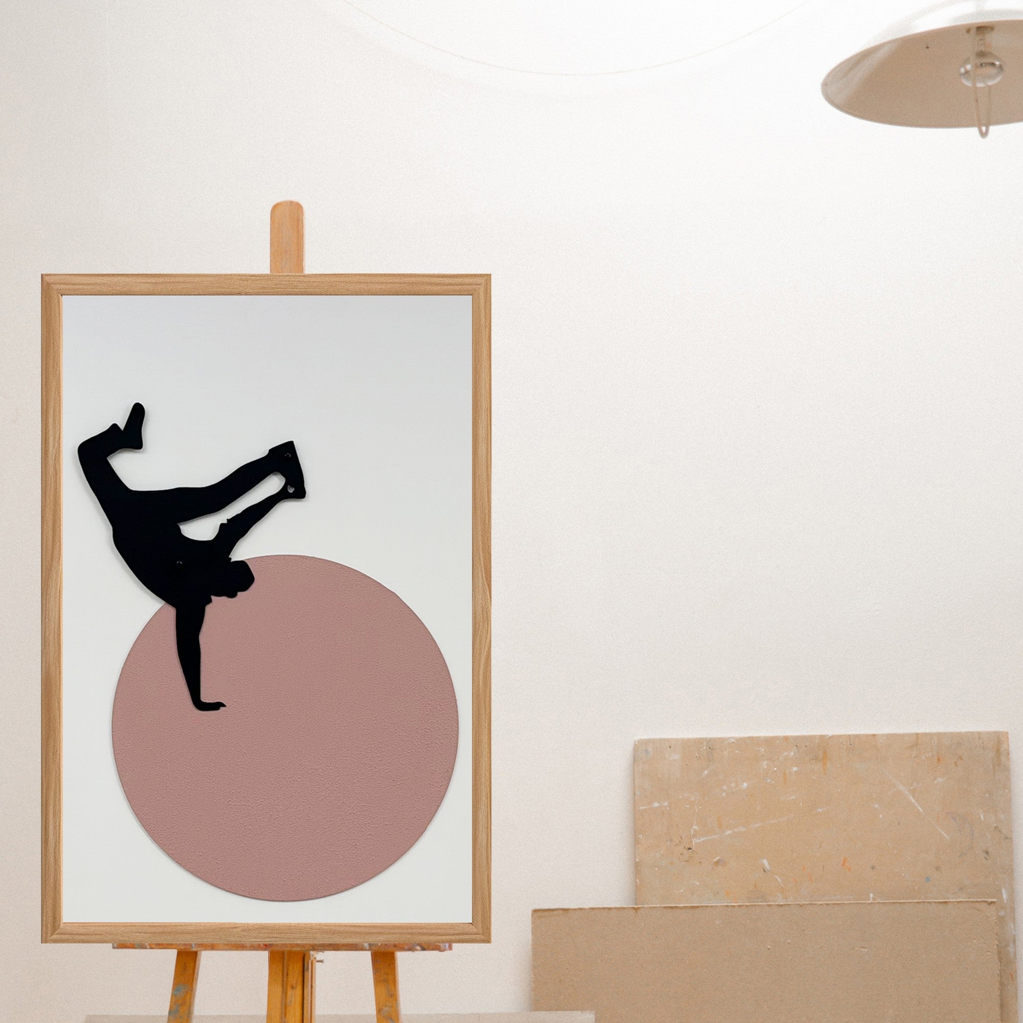 Quadro Decorativo "Colors of the Past Small" - Pintura em MDF com Moldura de Pinheiro e Detalhes Metálicos Multicolor 50x35cm