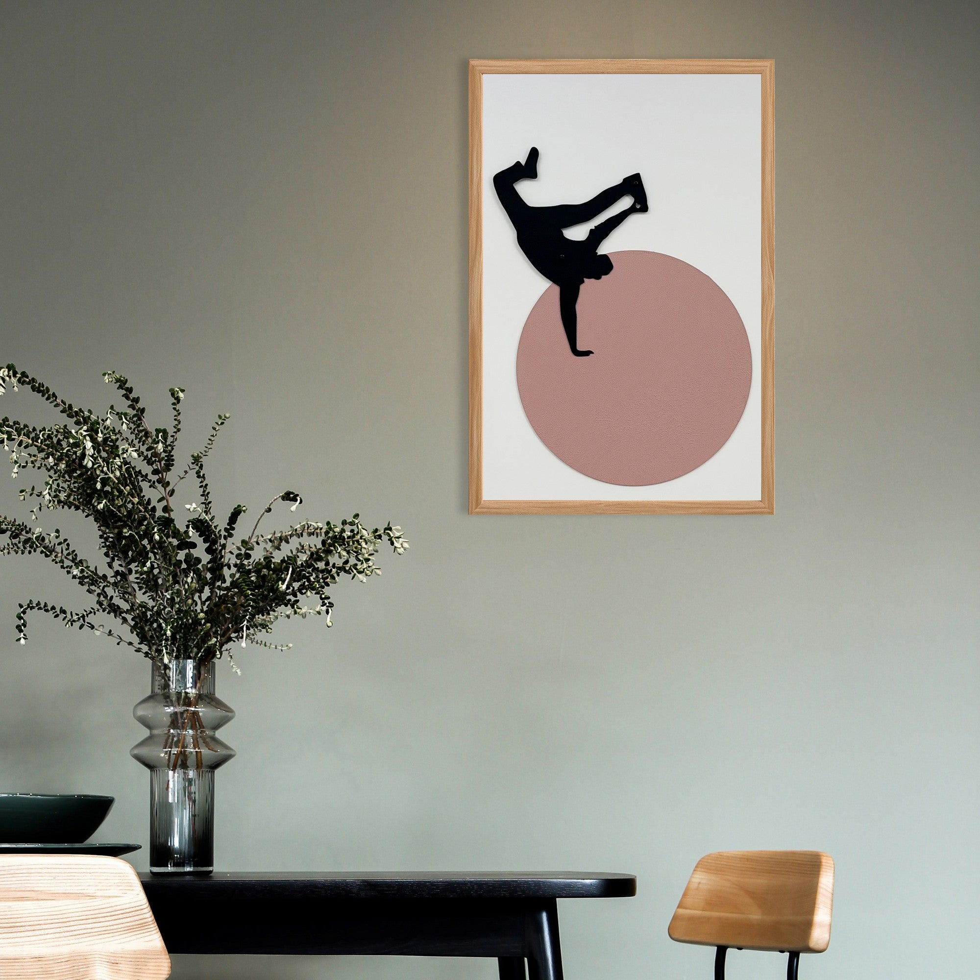 Quadro Decorativo "Colors of the Past Small" - Pintura em MDF com Moldura de Pinheiro e Detalhes Metálicos Multicolor 50x35cm