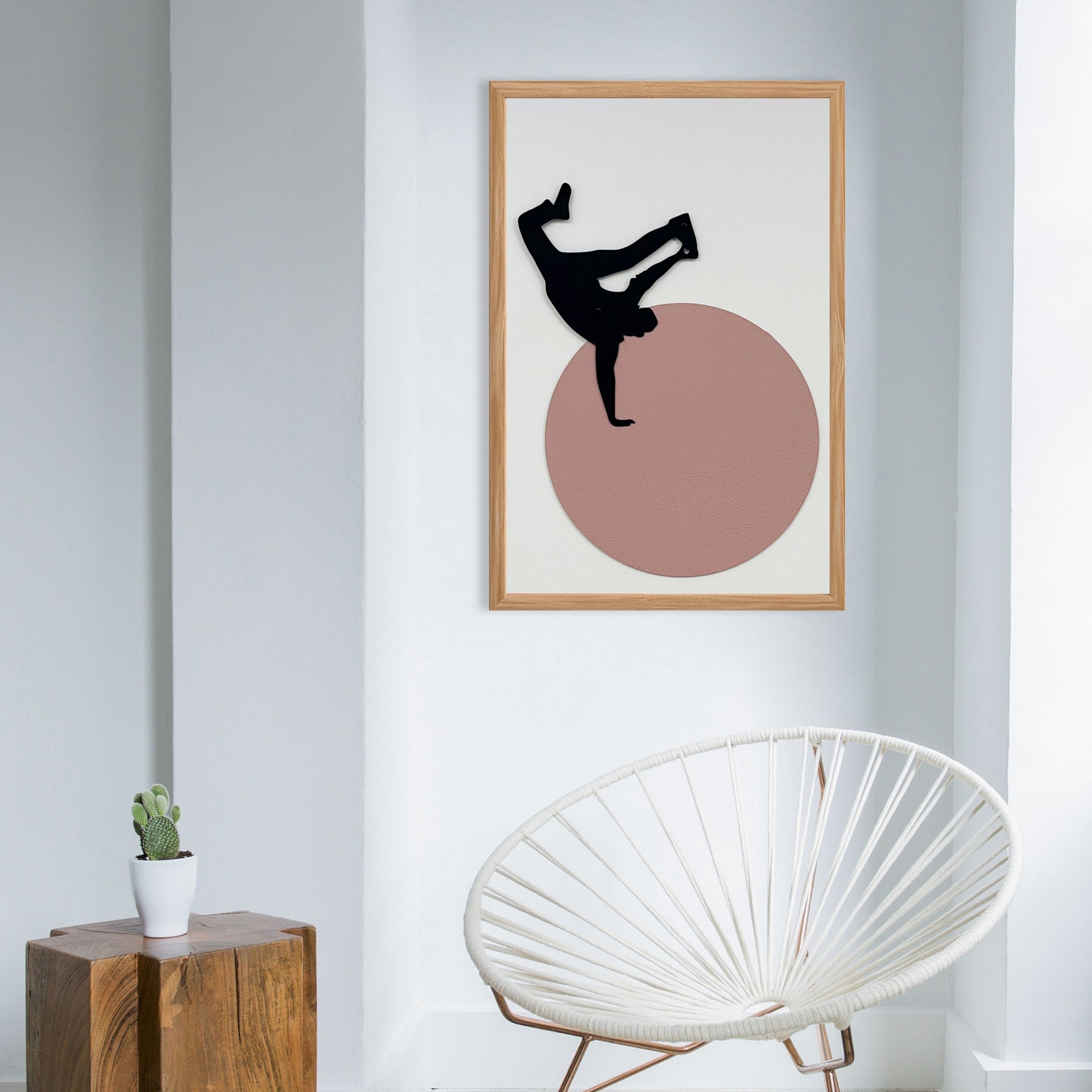 Quadro Decorativo "Colors of the Past Small" - Pintura em MDF com Moldura de Pinheiro e Detalhes Metálicos Multicolor 50x35cm