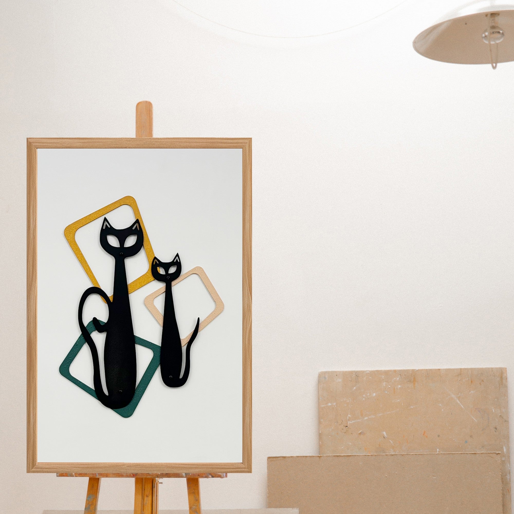 Quadro Decorativo MDF "Warm Faces Small" Multicolor com Moldura em Pinho - 50x35cm