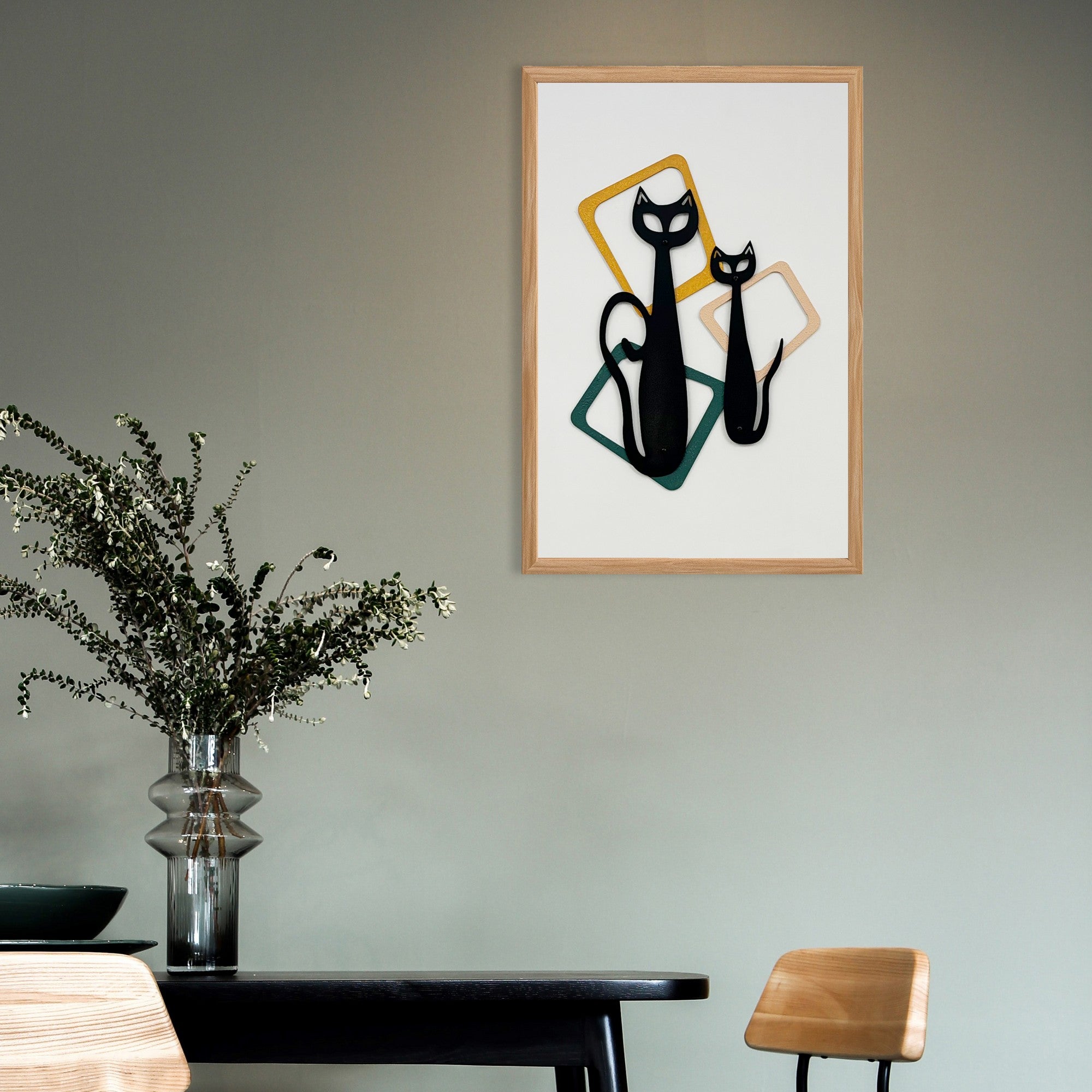 Quadro Decorativo MDF "Warm Faces Small" Multicolor com Moldura em Pinho - 50x35cm