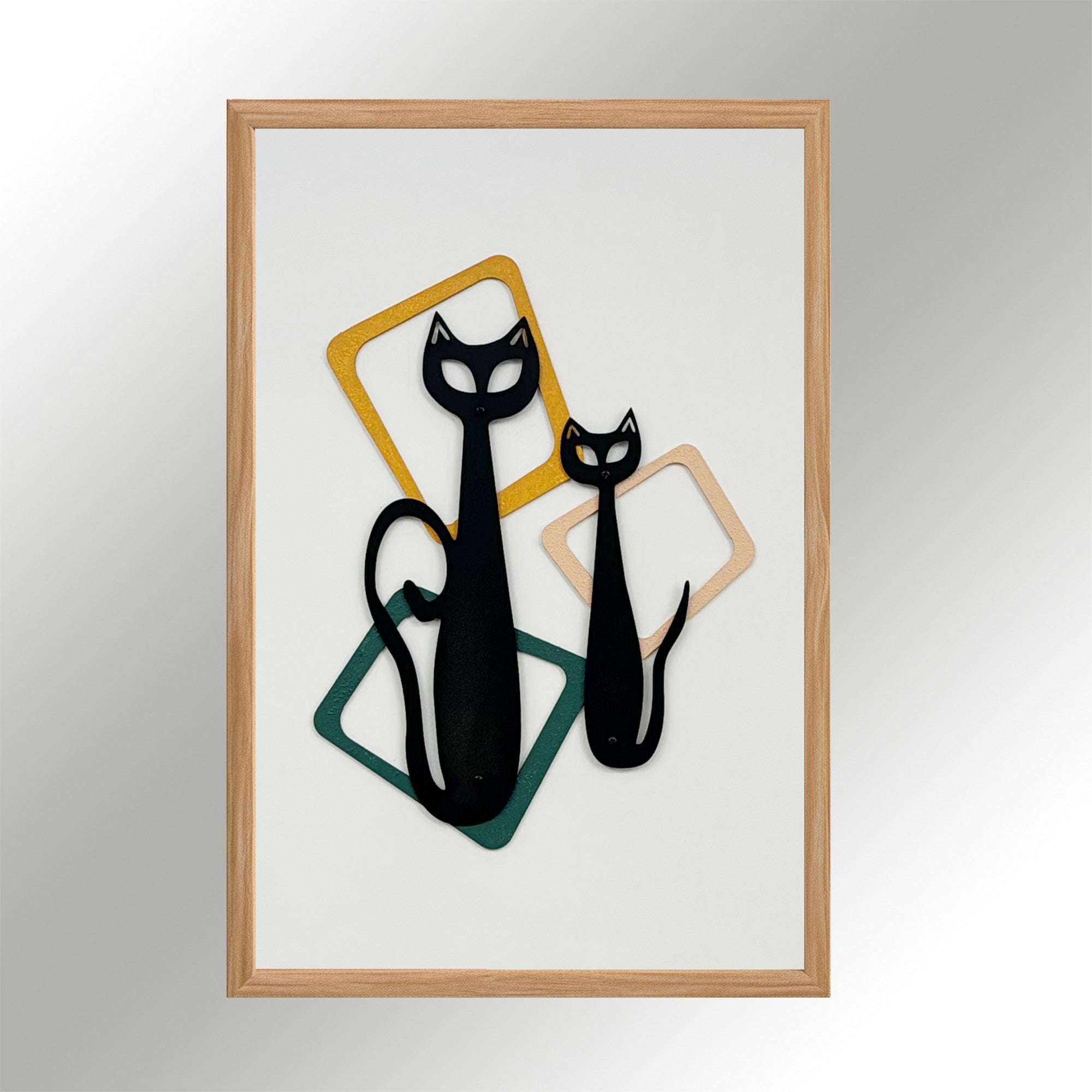 Quadro Decorativo MDF "Warm Faces Small" Multicolor com Moldura em Pinho - 50x35cm