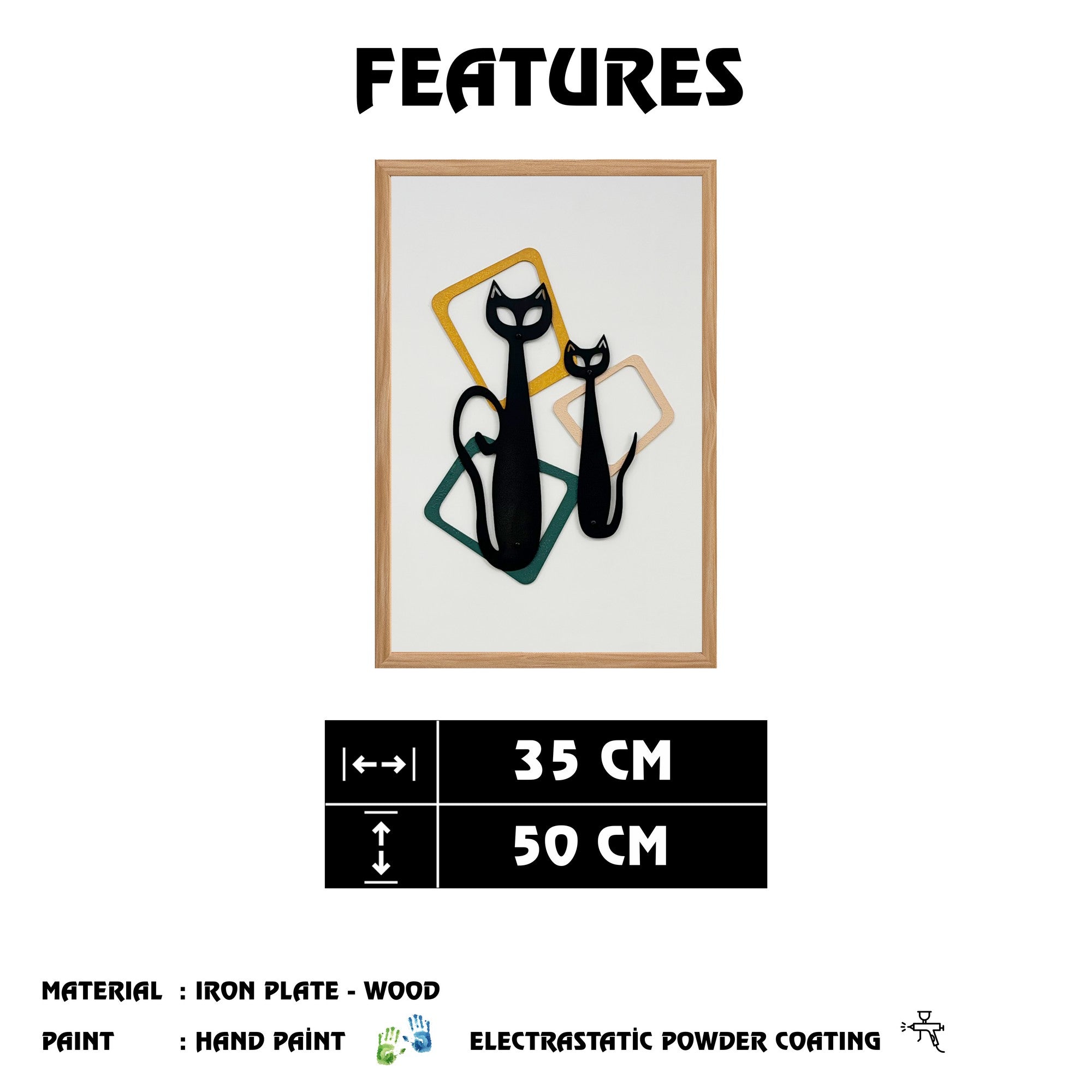 Quadro Decorativo MDF "Warm Faces Small" Multicolor com Moldura em Pinho - 50x35cm