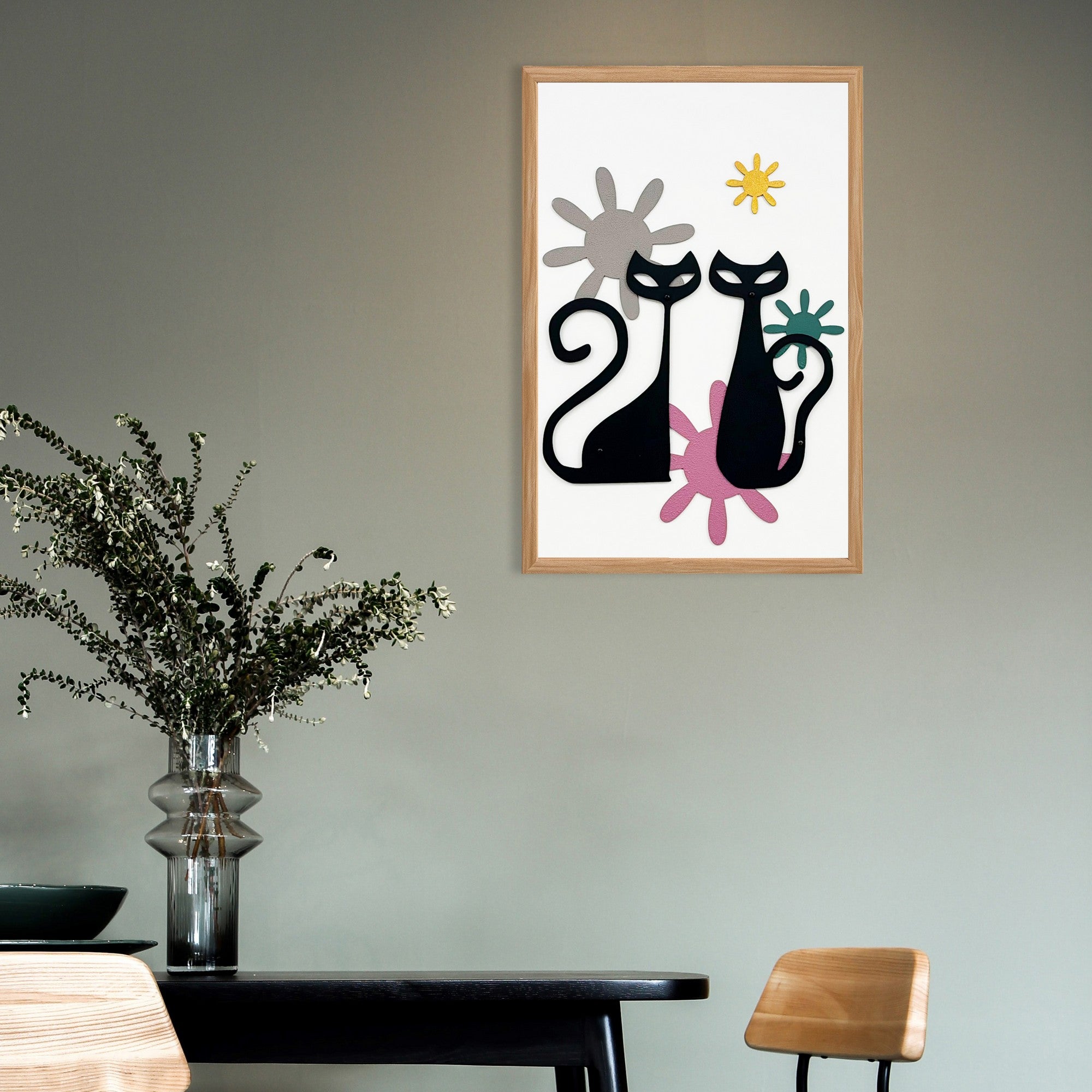 Quadro Decorativo "Centenas de Estrelas" - Pintura MDF Emoldurada Multicolor 50x35cm