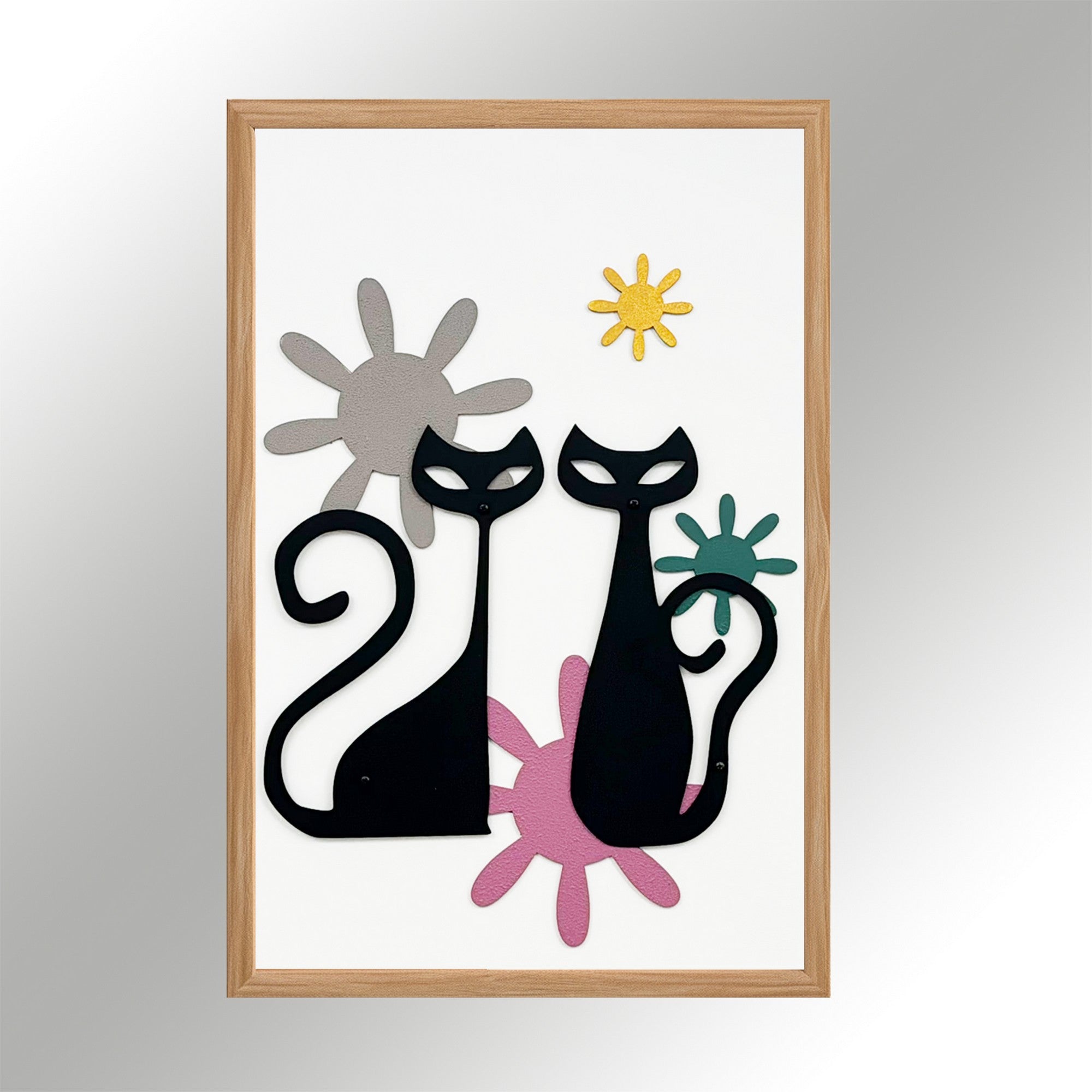 Quadro Decorativo "Centenas de Estrelas" - Pintura MDF Emoldurada Multicolor 50x35cm