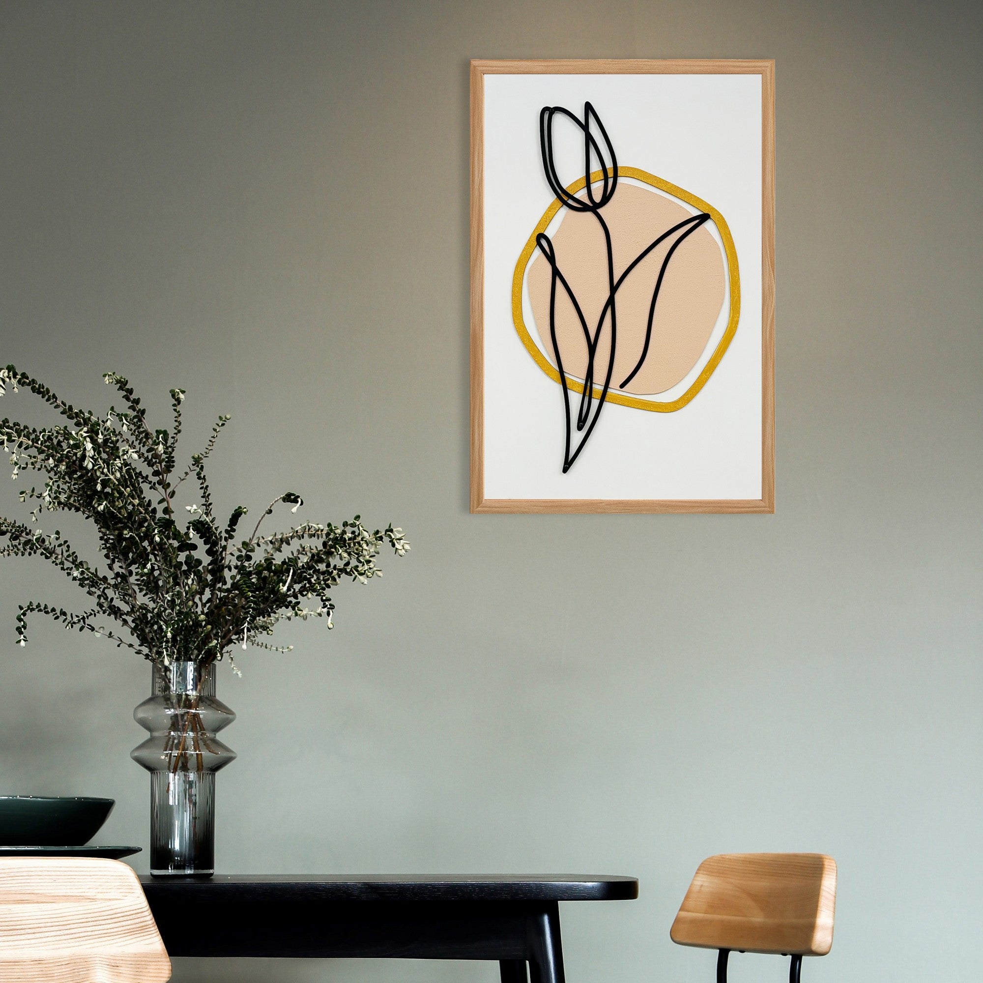 Quadro Decorativo Golden Sands Small - Pintura MDF Emoldurada Multicolor 50x35cm