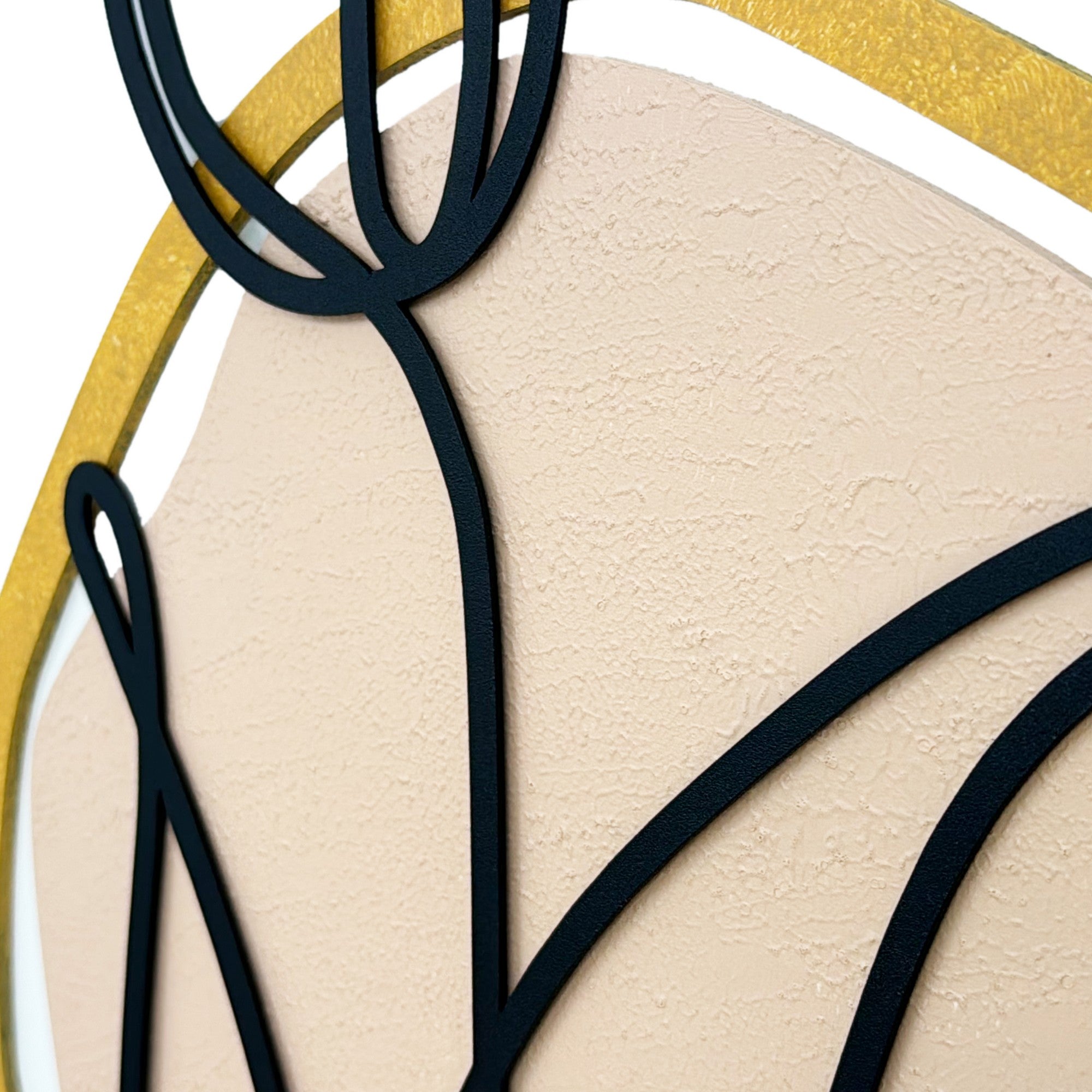 Quadro Decorativo Golden Sands Small - Pintura MDF Emoldurada Multicolor 50x35cm