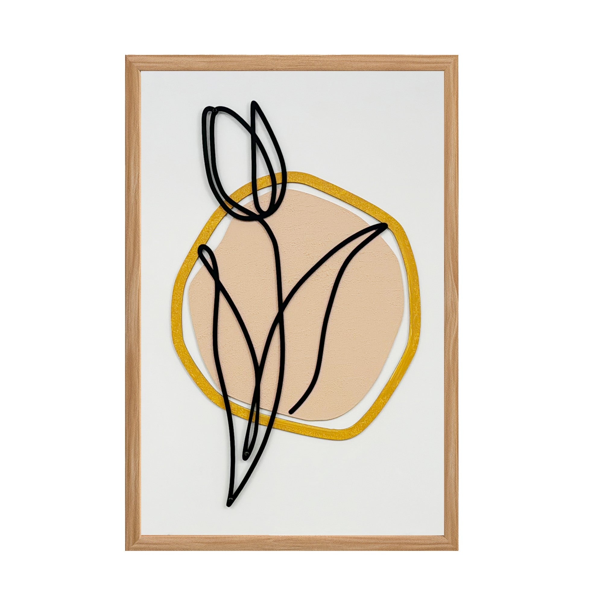 Quadro Decorativo Golden Sands Small - Pintura MDF Emoldurada Multicolor 50x35cm