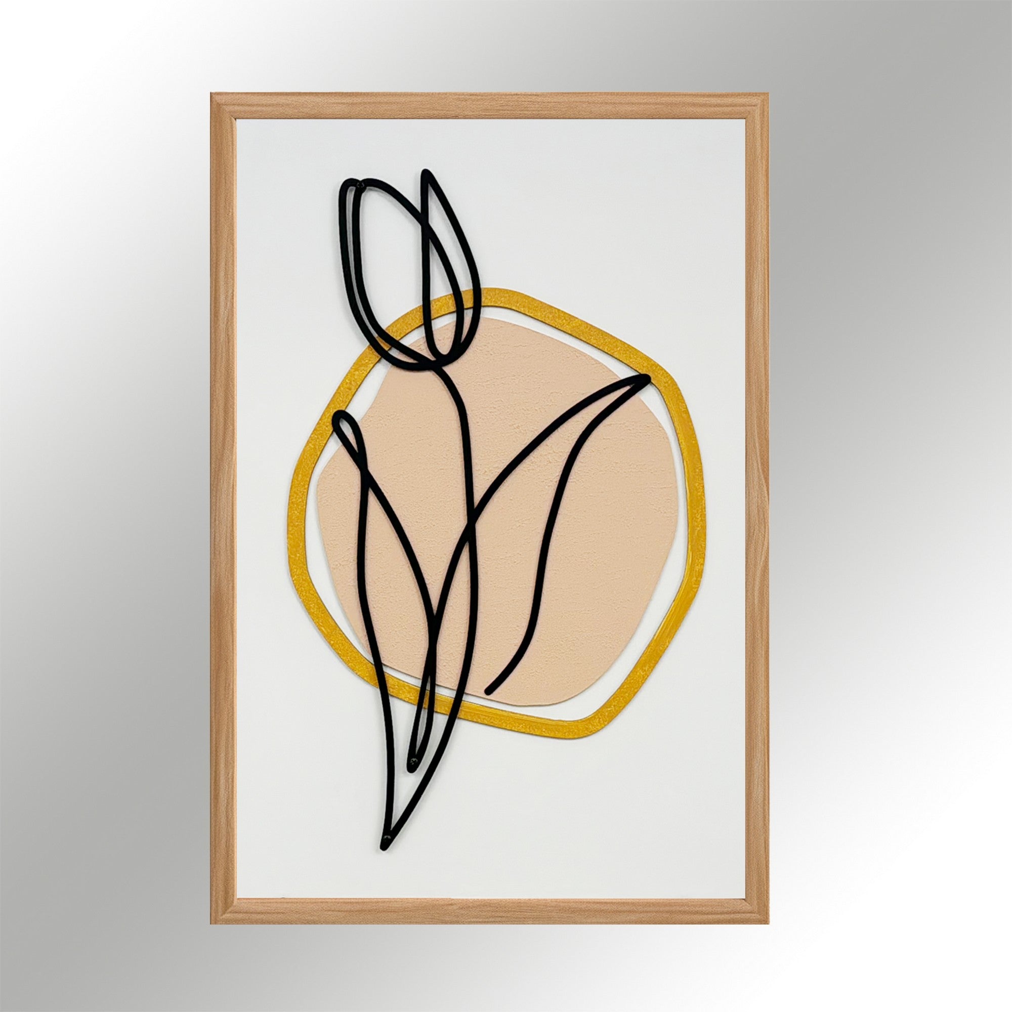 Quadro Decorativo Golden Sands Small - Pintura MDF Emoldurada Multicolor 50x35cm