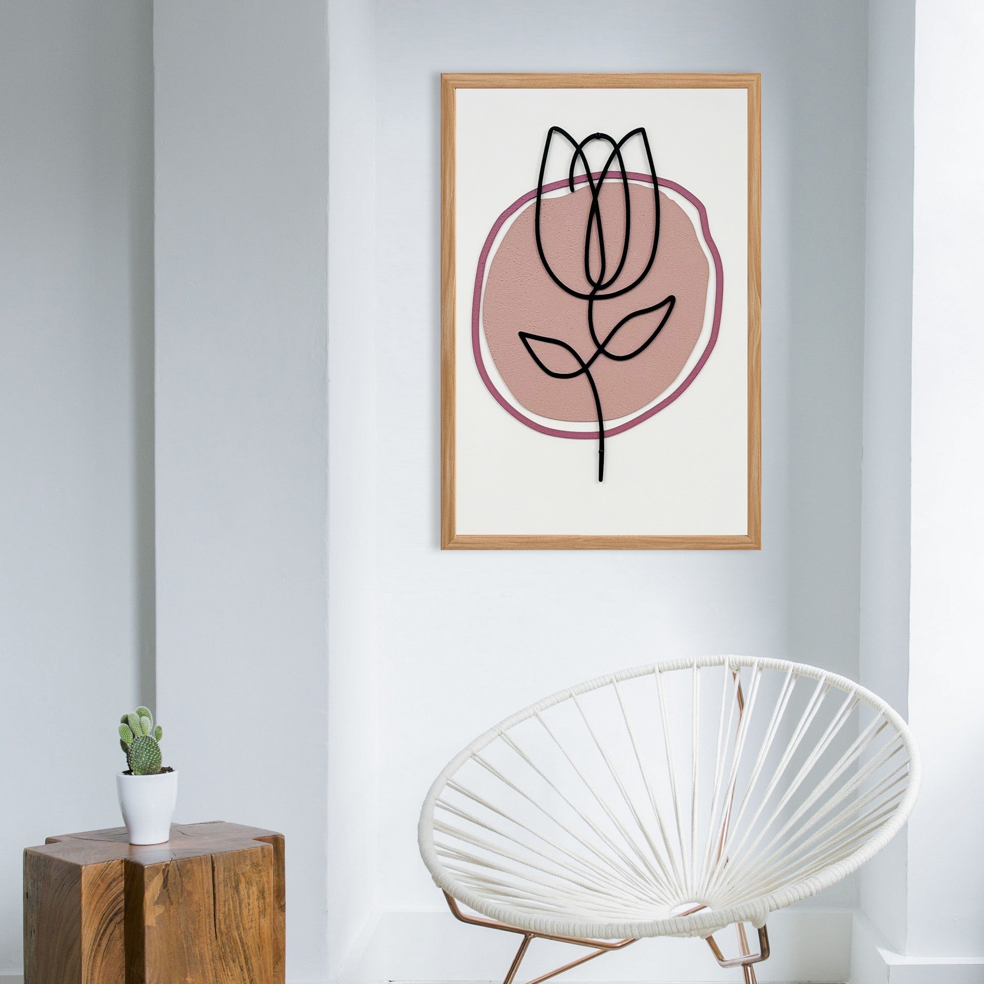 Quadro Decorativo "Song of the Wind" - Pintura MDF Emoldurada Multicolor 50x35cm com Detalhes Metálicos