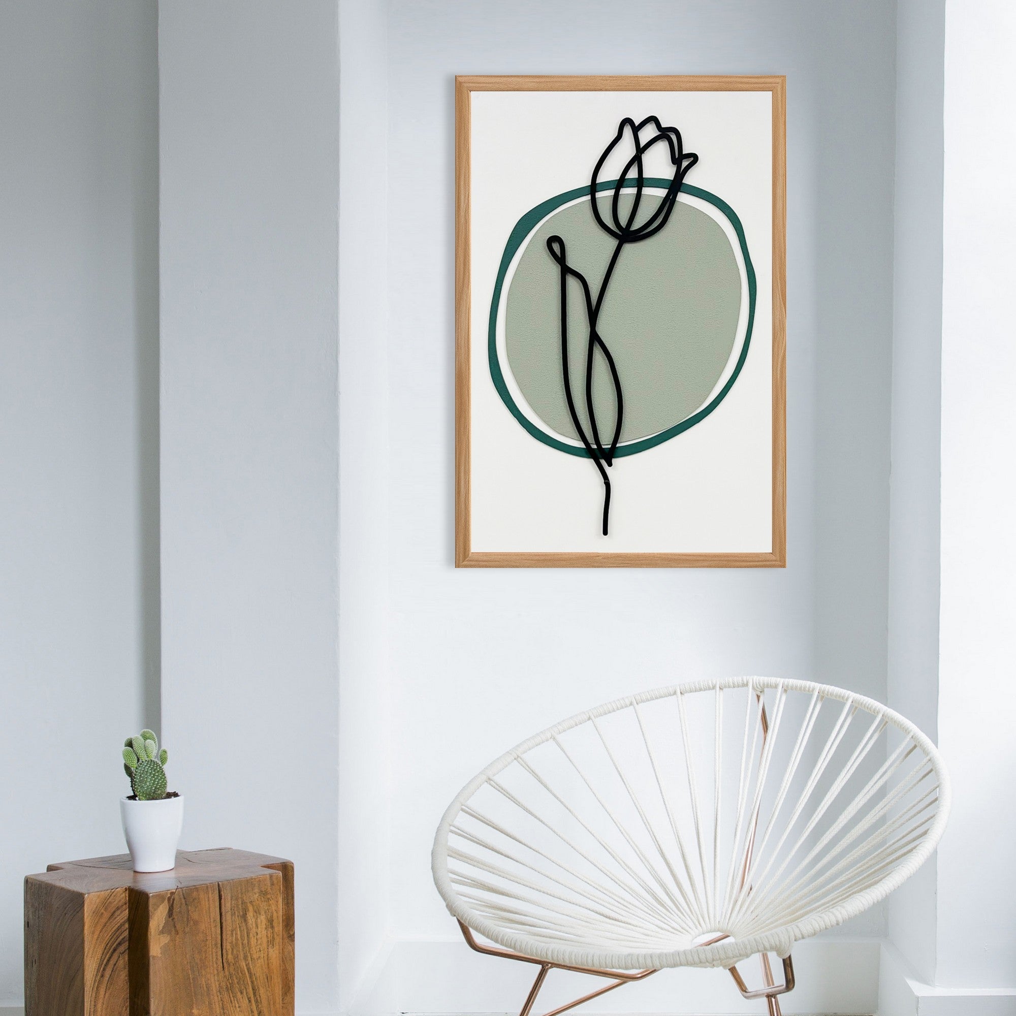 Quadro Decorativo MDF Emoldurado "Faded Sunset Small" Multicolor 50x35cm - Moldura Pinho Natural