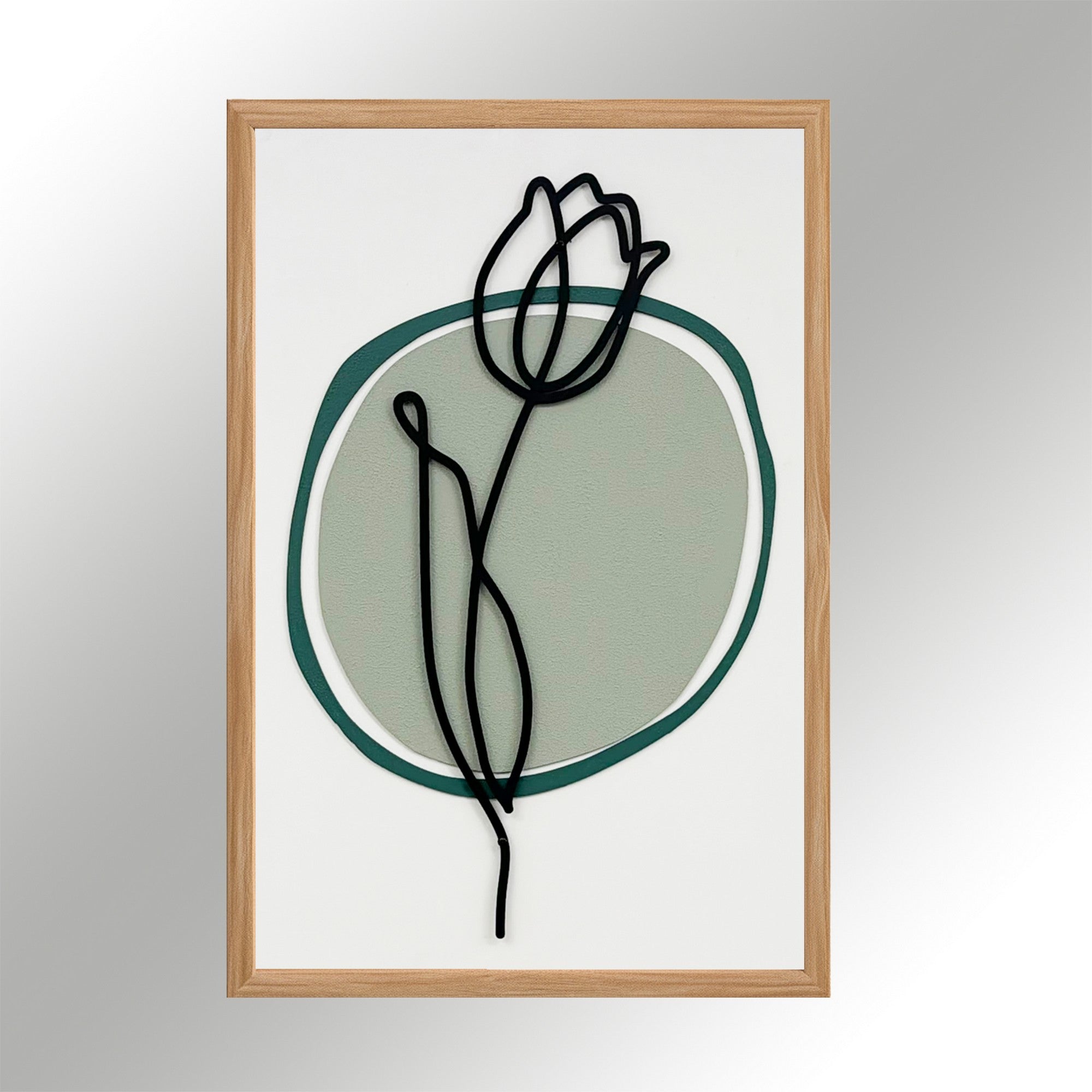 Quadro Decorativo MDF Emoldurado "Faded Sunset Small" Multicolor 50x35cm - Moldura Pinho Natural