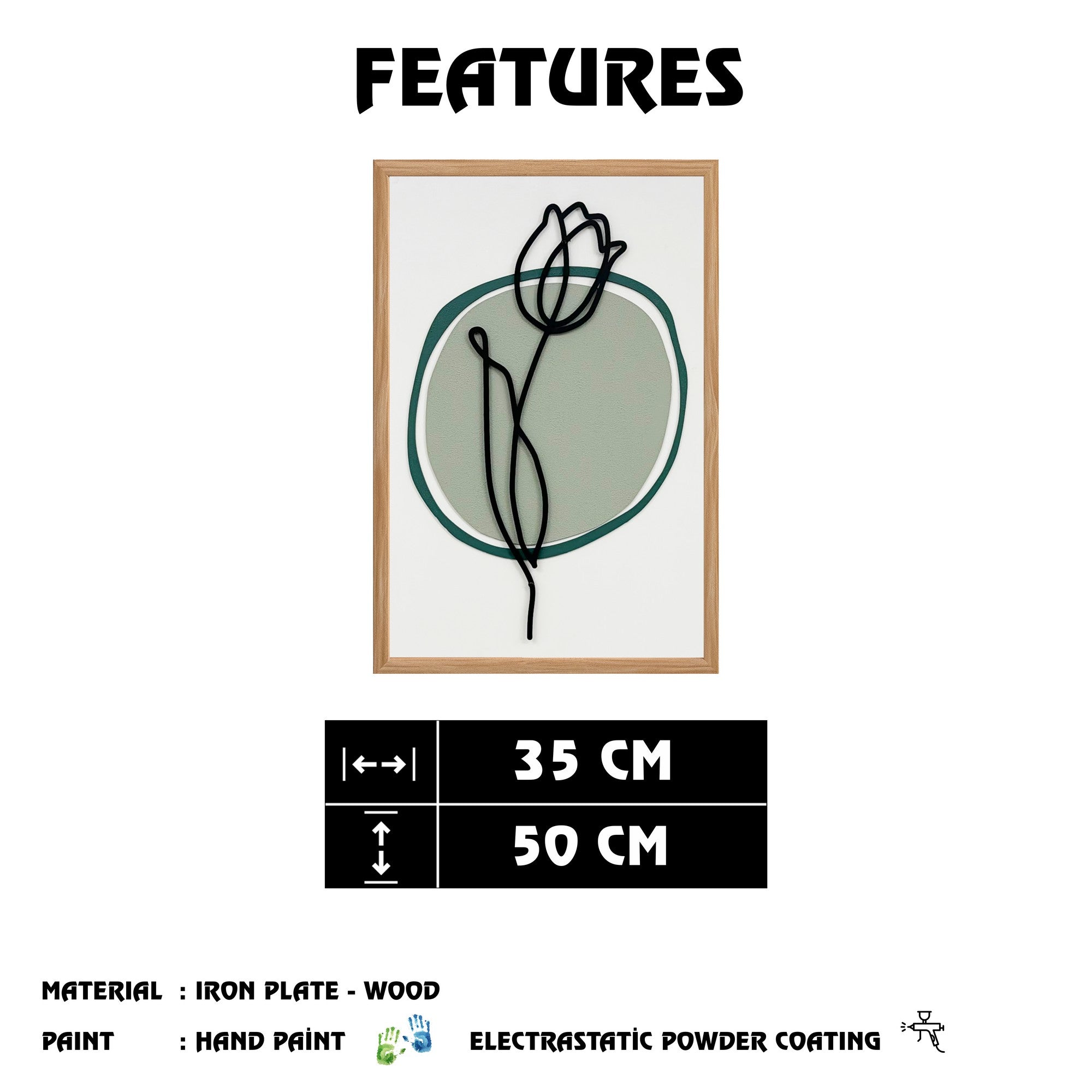 Quadro Decorativo MDF Emoldurado "Faded Sunset Small" Multicolor 50x35cm - Moldura Pinho Natural