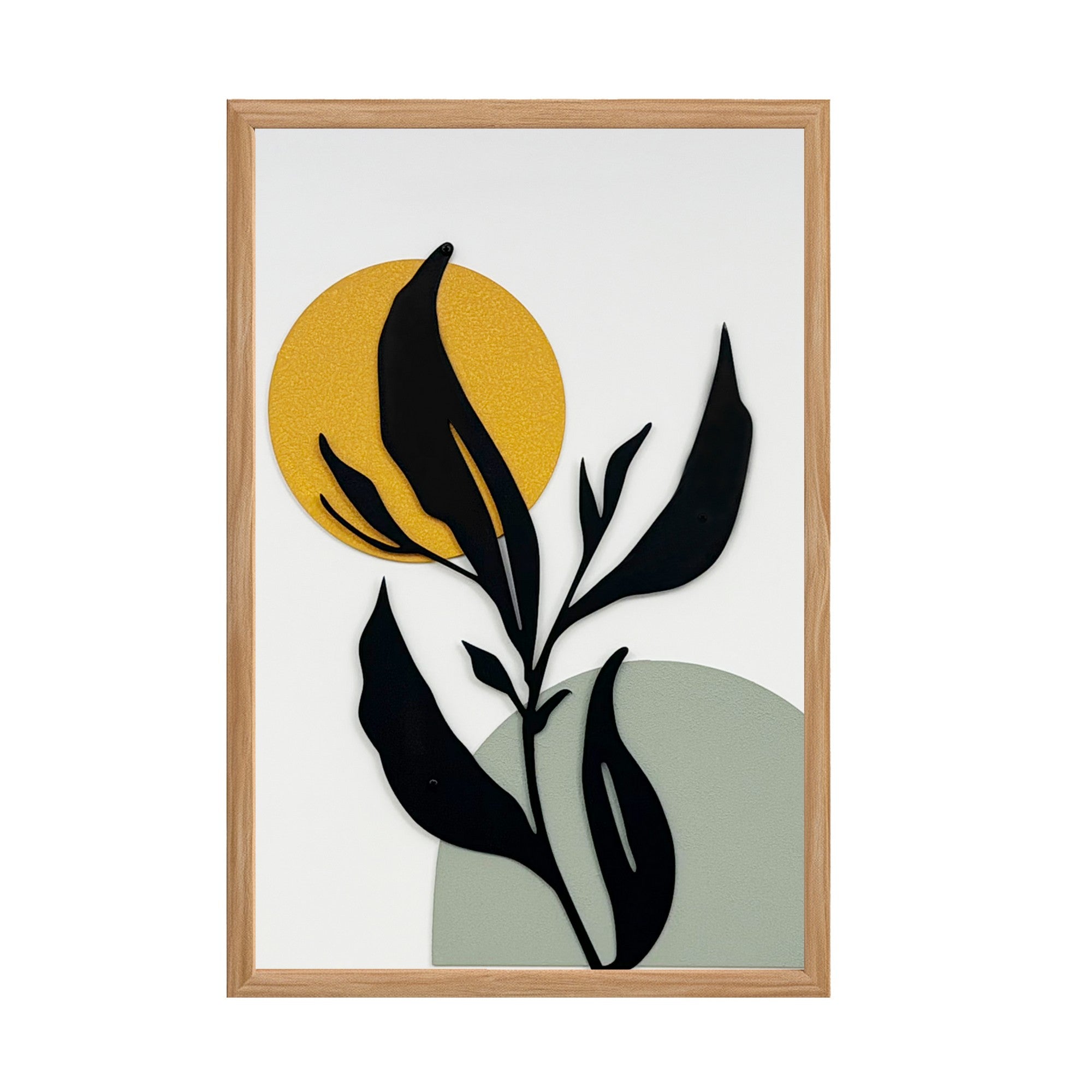 Quadro Decorativo Winter Garden Small - Pintura em MDF com Moldura de Pinho 50x35cm Multicolor