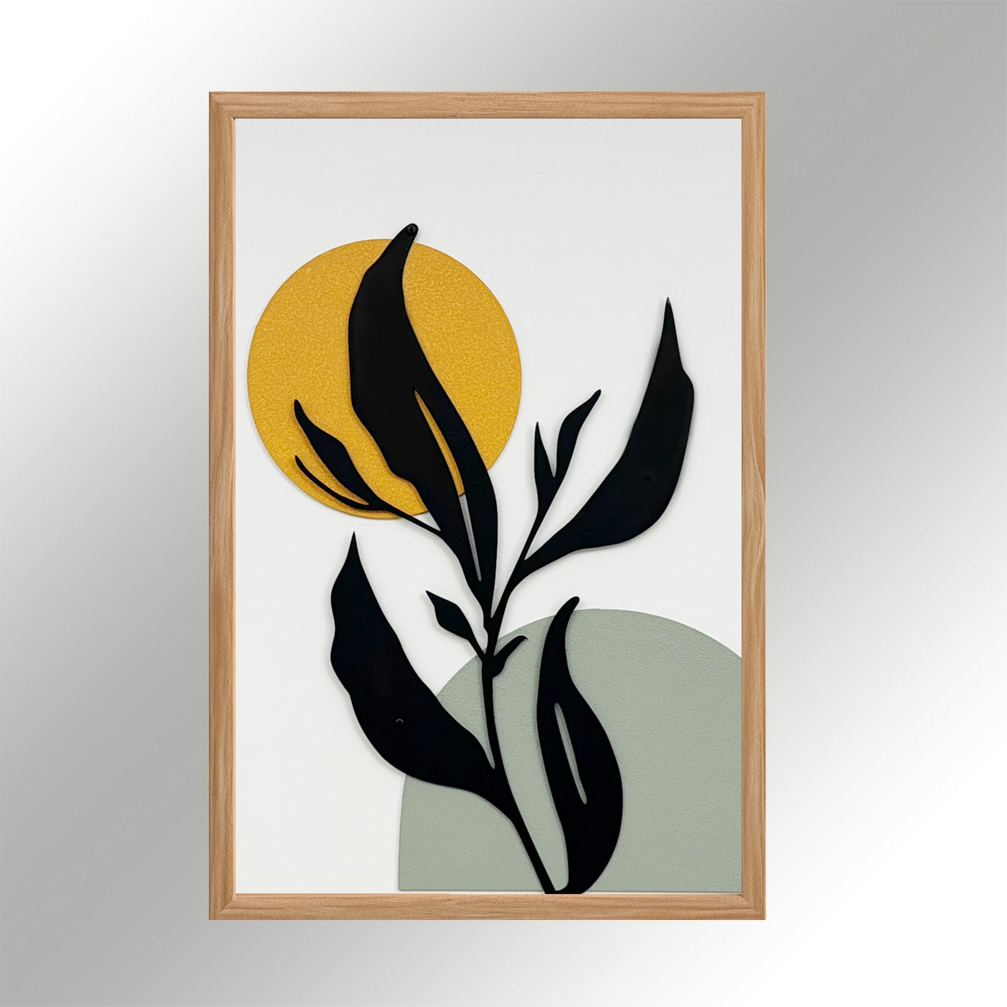 Quadro Decorativo Winter Garden Small - Pintura em MDF com Moldura de Pinho 50x35cm Multicolor