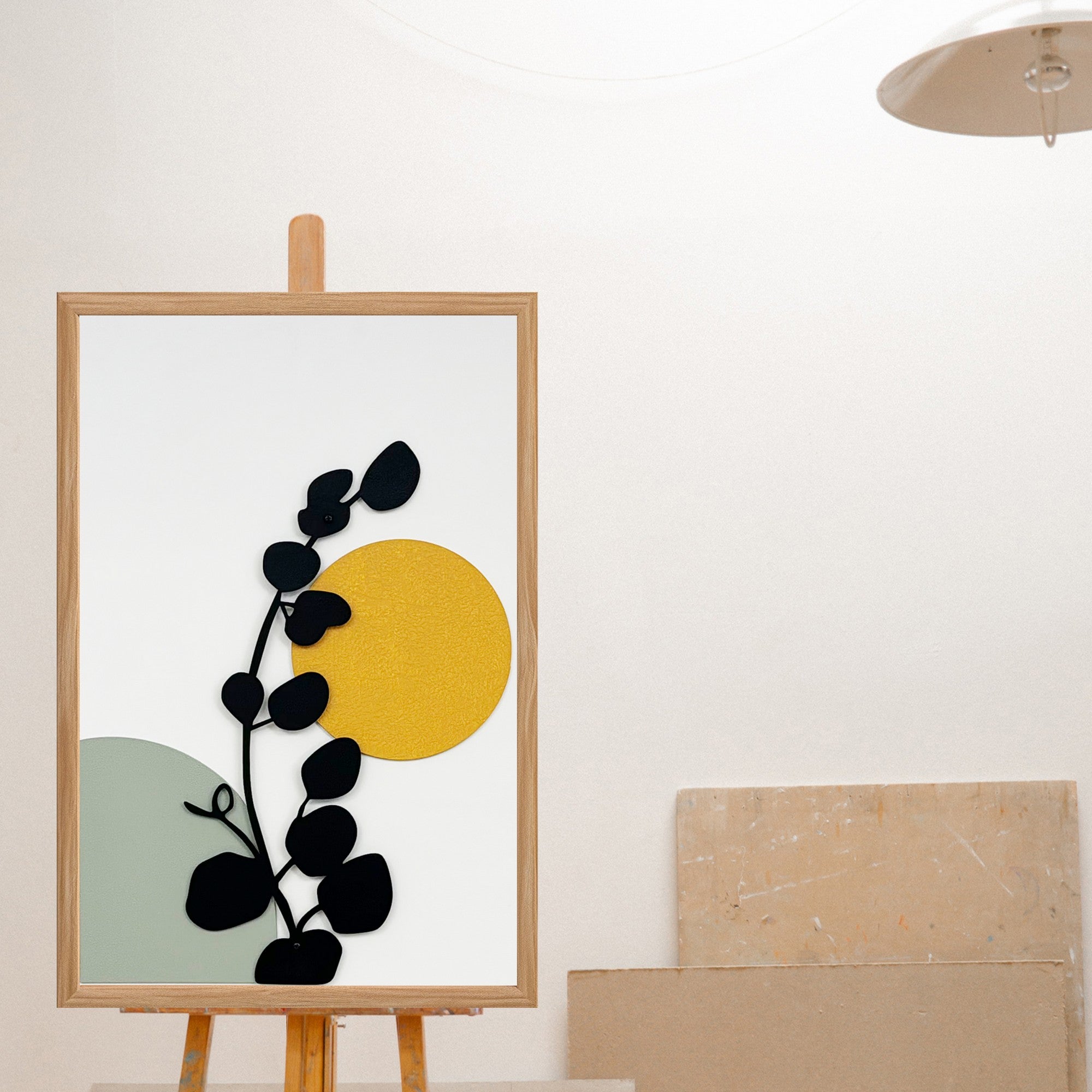 Quadro Decorativo MDF Emoldurado "Arco-Íris Lendário" - Arte Multicolor com Moldura em Pinho 50x35cm