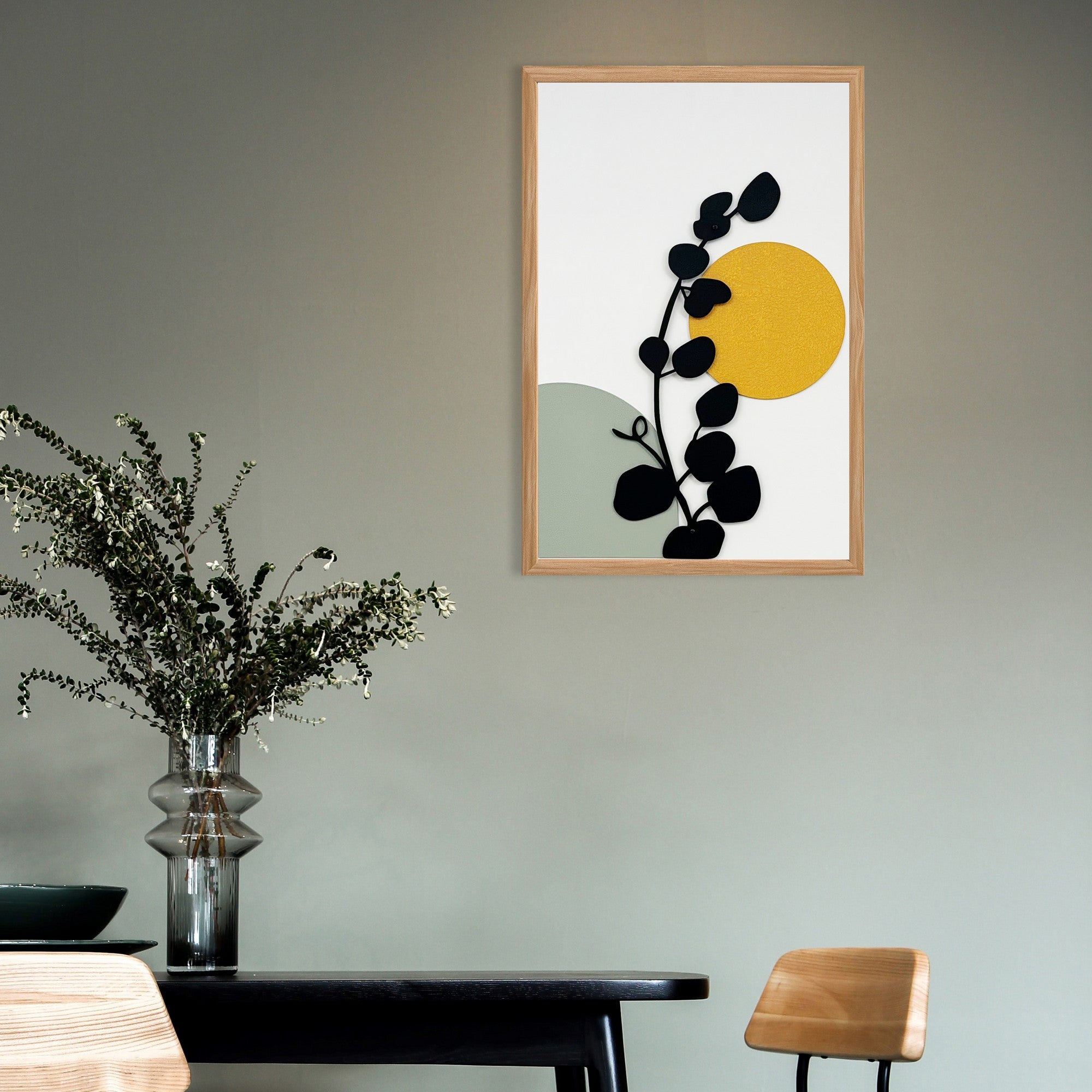 Quadro Decorativo MDF Emoldurado "Arco-Íris Lendário" - Arte Multicolor com Moldura em Pinho 50x35cm