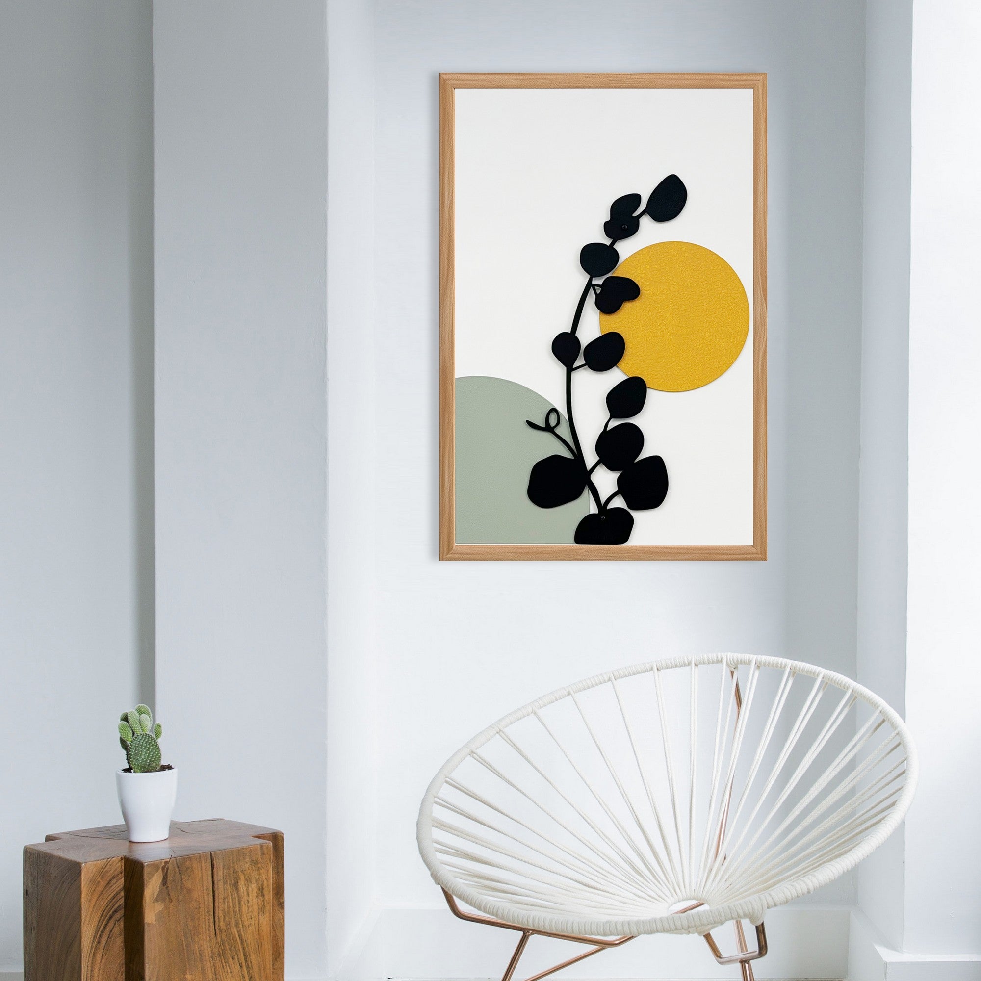 Quadro Decorativo MDF Emoldurado "Arco-Íris Lendário" - Arte Multicolor com Moldura em Pinho 50x35cm