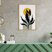 Quadro Decorativo "Starry Night Small" - Pintura em MDF com Moldura de Pinheiro e Detalhes Metálicos Multicolor 50x35cm