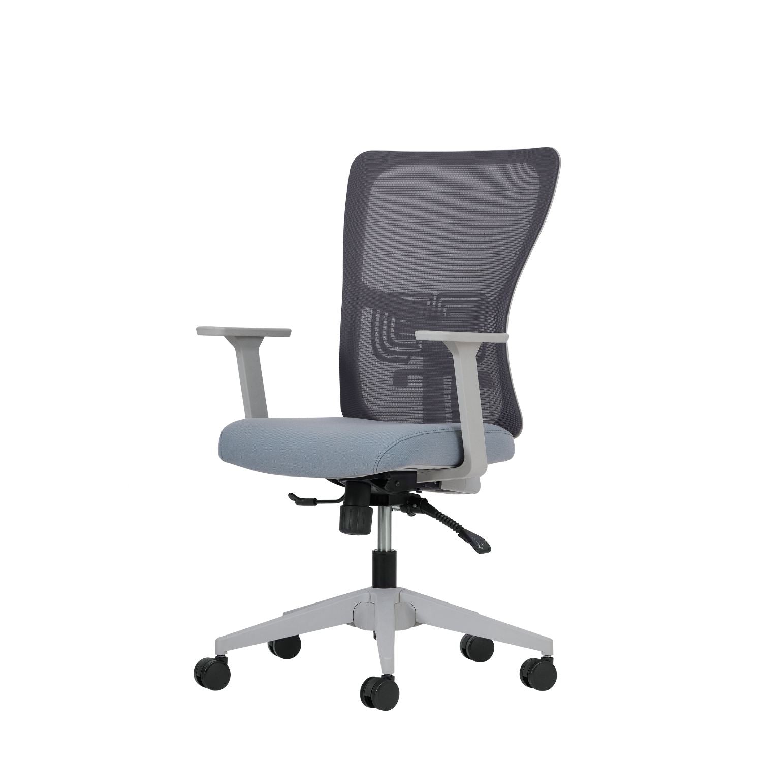 Cadeira de Escritório Ergonómica Cinzenta com Malha Respirável e Rodas Silenciosas - Suporta até 120kg