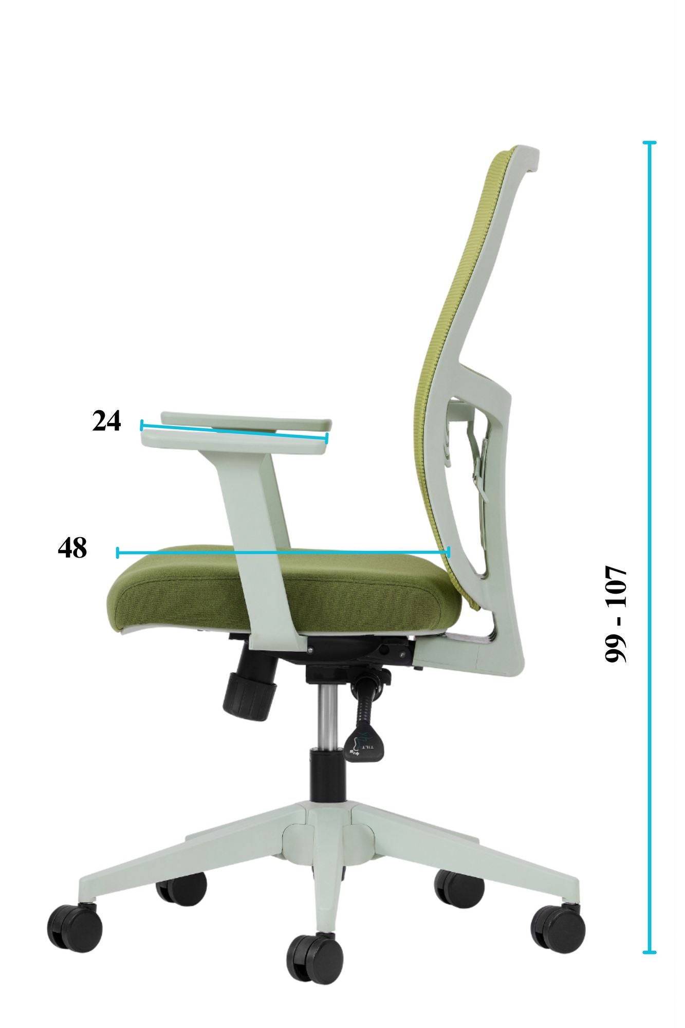 Conjunto de 2 Cadeiras de Escritório Ergonómicas Verdes com Malha Respirável e Rodas Silenciosas - Altura Ajustável até 120kg
