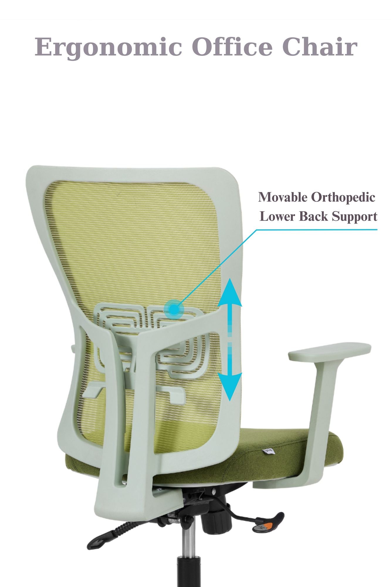 Conjunto de 2 Cadeiras de Escritório Ergonómicas Verdes com Malha Respirável e Rodas Silenciosas - Altura Ajustável até 120kg