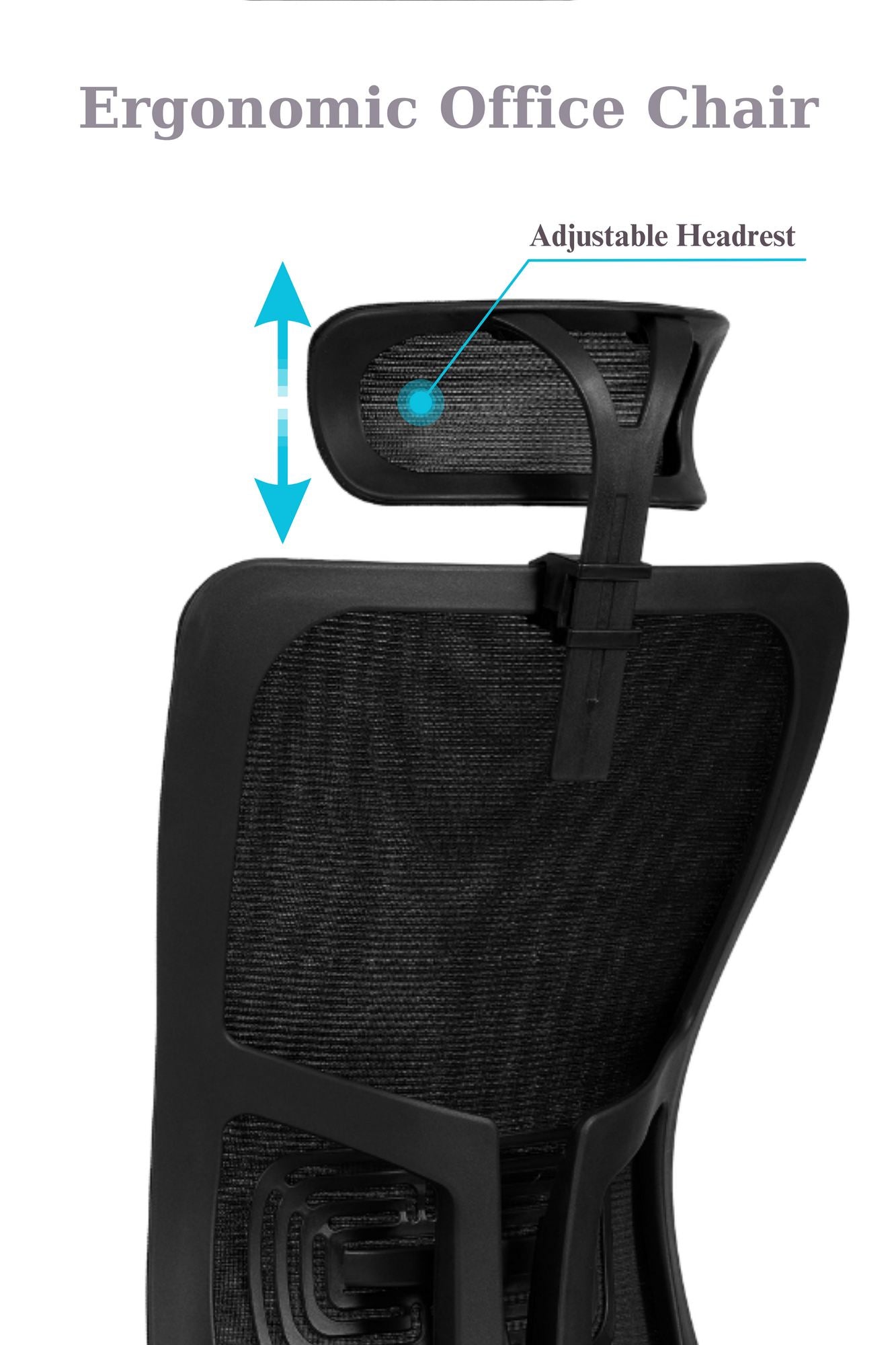 Cadeira de Escritório Ergonómica Preta com Malha Respirável e Rodas Silenciosas - Suporta até 120kg