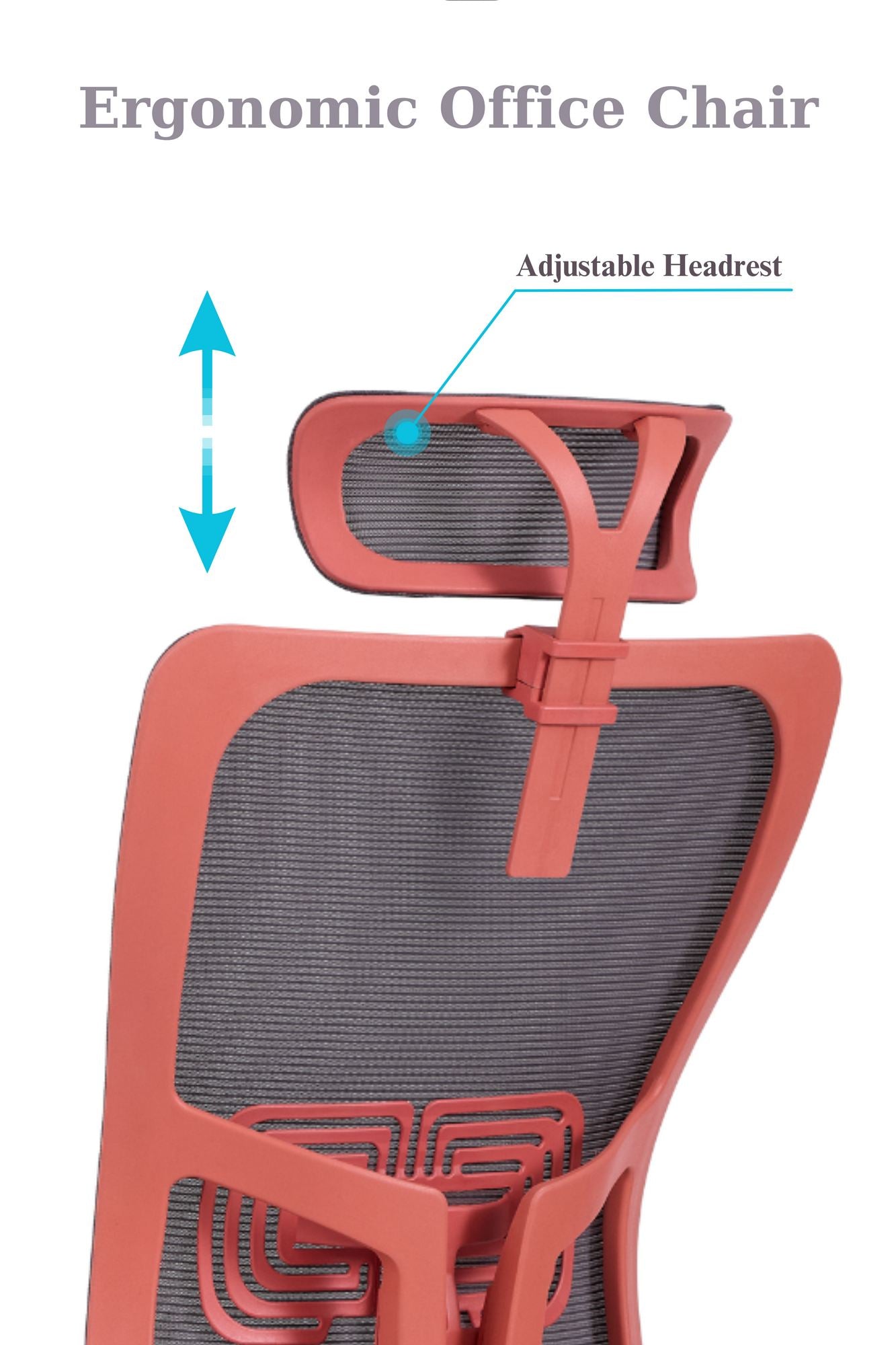 Cadeira de Escritório Ergonómica Salmão com Malha Respirável e Rodas Silenciosas - Suporta 120kg