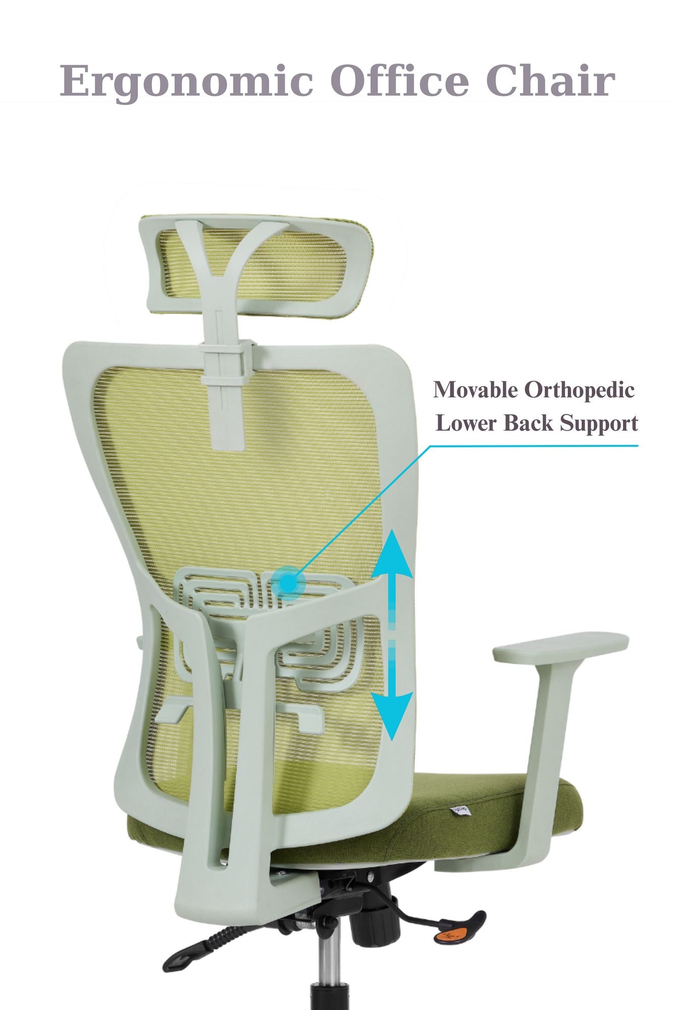 Cadeira de Escritório Verde Ergonómica com Malha Respirável e Rodas Silenciosas - Suporta 120kg