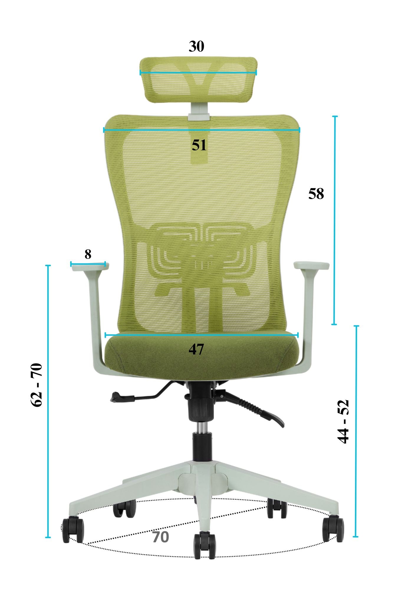 Conjunto de 2 Cadeiras de Escritório Ergonómicas Verdes com Malha Respirável e Rodas Silenciosas - Altura Ajustável até 120kg